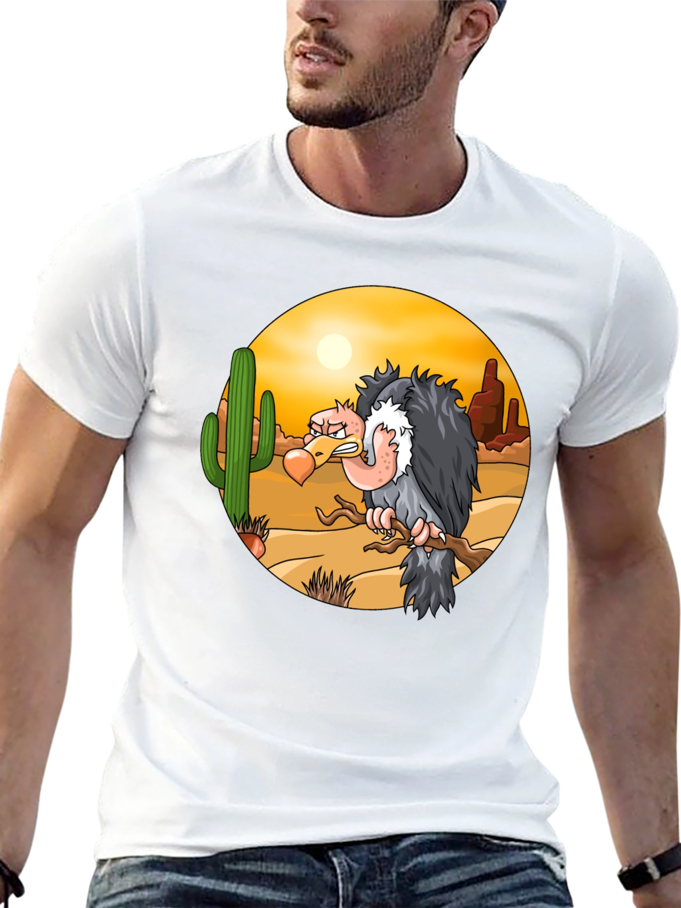 Black Desert Vulture Graphic T-Shirt view 13