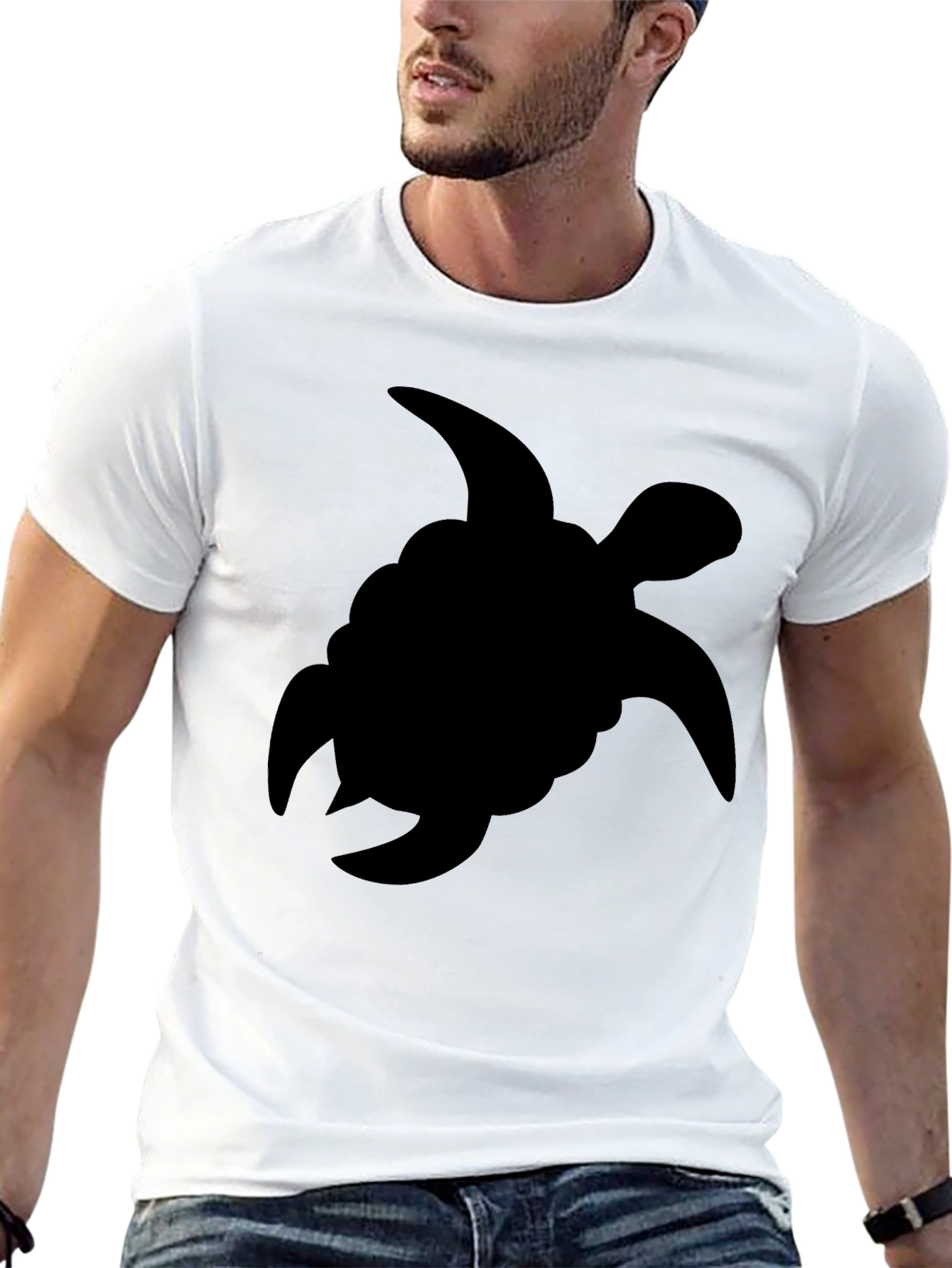 Black Black Turtle Silhouette T-Shirt - Casual Style view 13