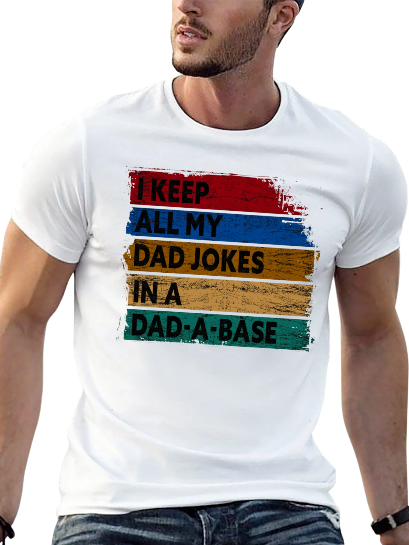 Black Dad Jokes T-Shirt - I Keep All My Dad Jokes In A Dad-A-Base view 13