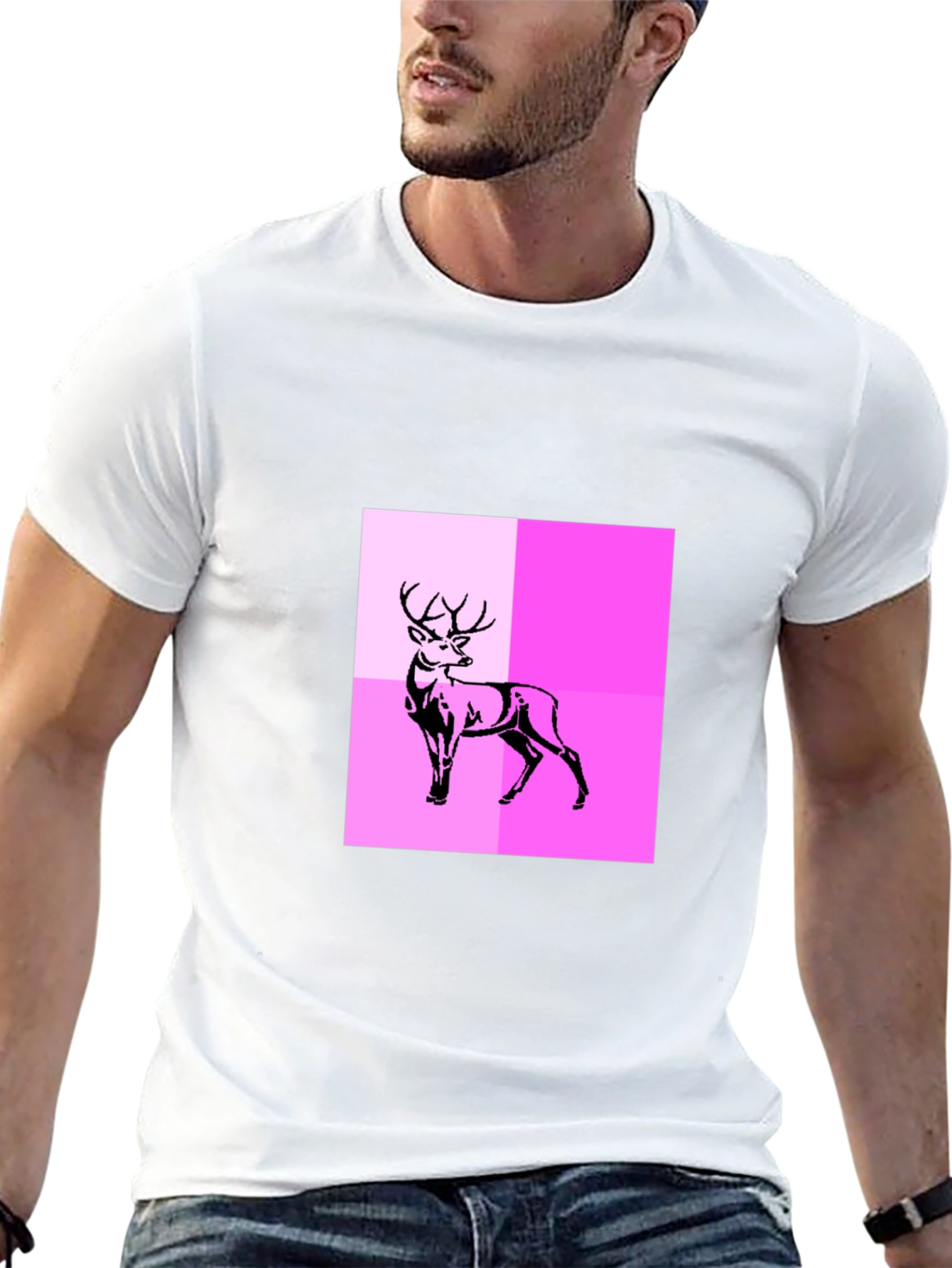 Black Deer Graphic Tee - Modern Abstract Design view 13