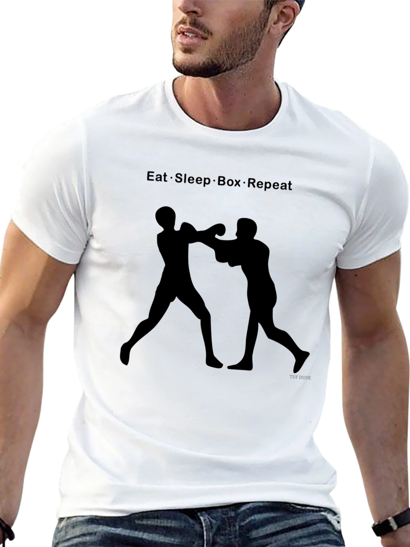Black Eat Sleep Box Repeat Black T-Shirt view 13