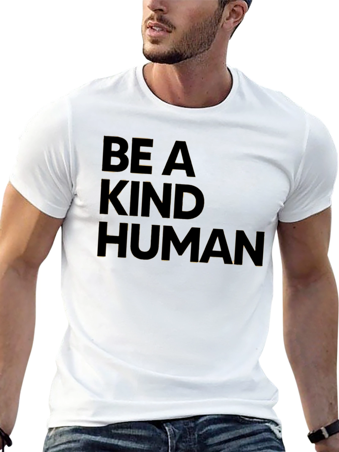 Black Be A Kind Human T-Shirt - Stylish Statement Tee view 13