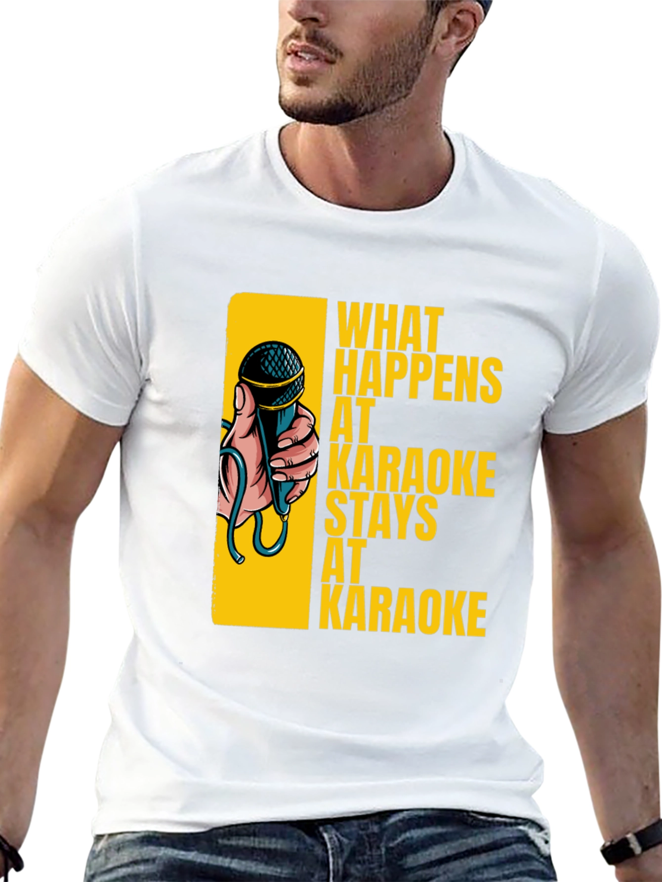 Black Karaoke T-Shirt: What Happens at Karaoke Stays at Karaoke view 13
