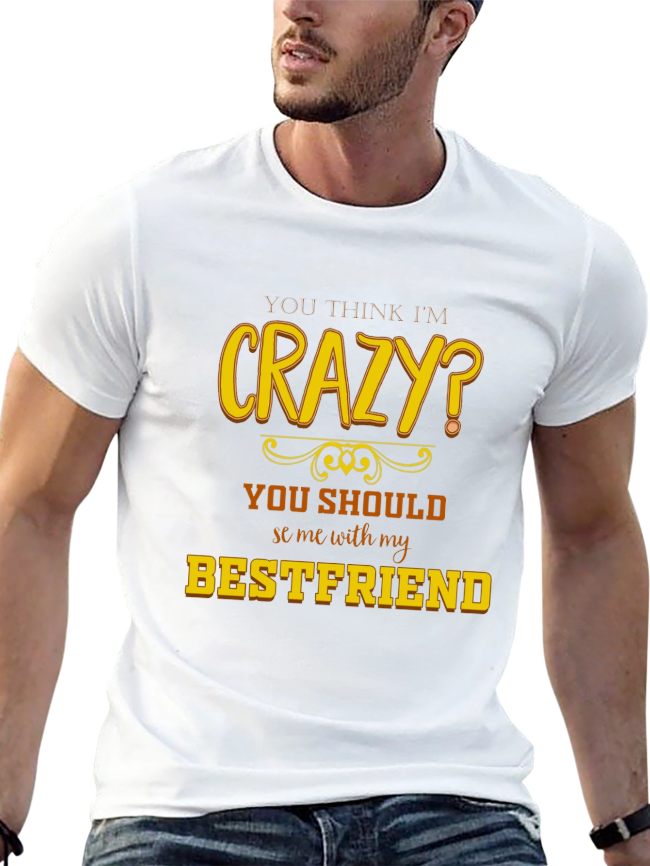 Black Crazy Bestfriend T-Shirt - Funny Novelty Tee view 13