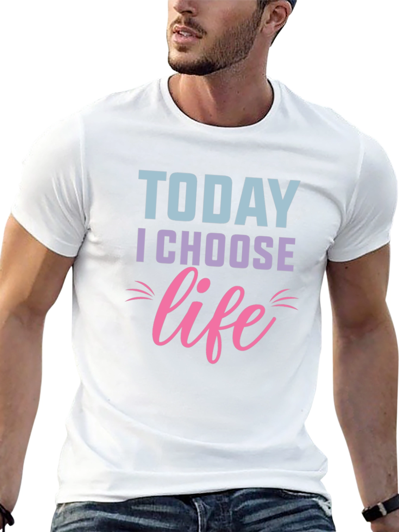 Black Today I Choose Life T-Shirt - Motivational Graphic Tee view 13