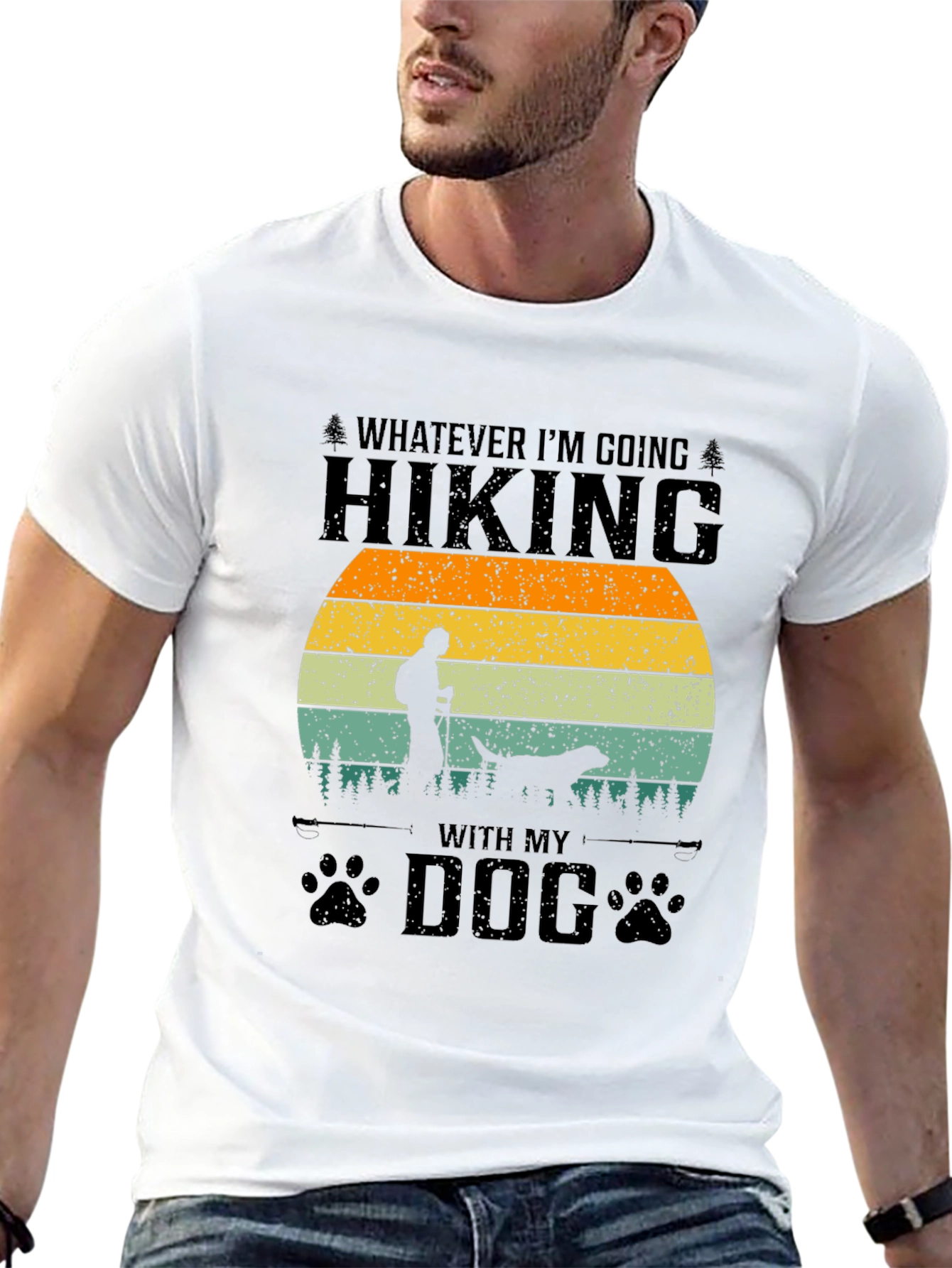 Black Hiking With My Dog Graphic Tee view 13