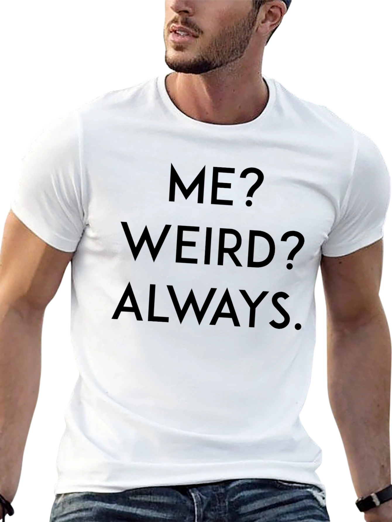 Black Funny Weird Always Statement T-Shirt view 13