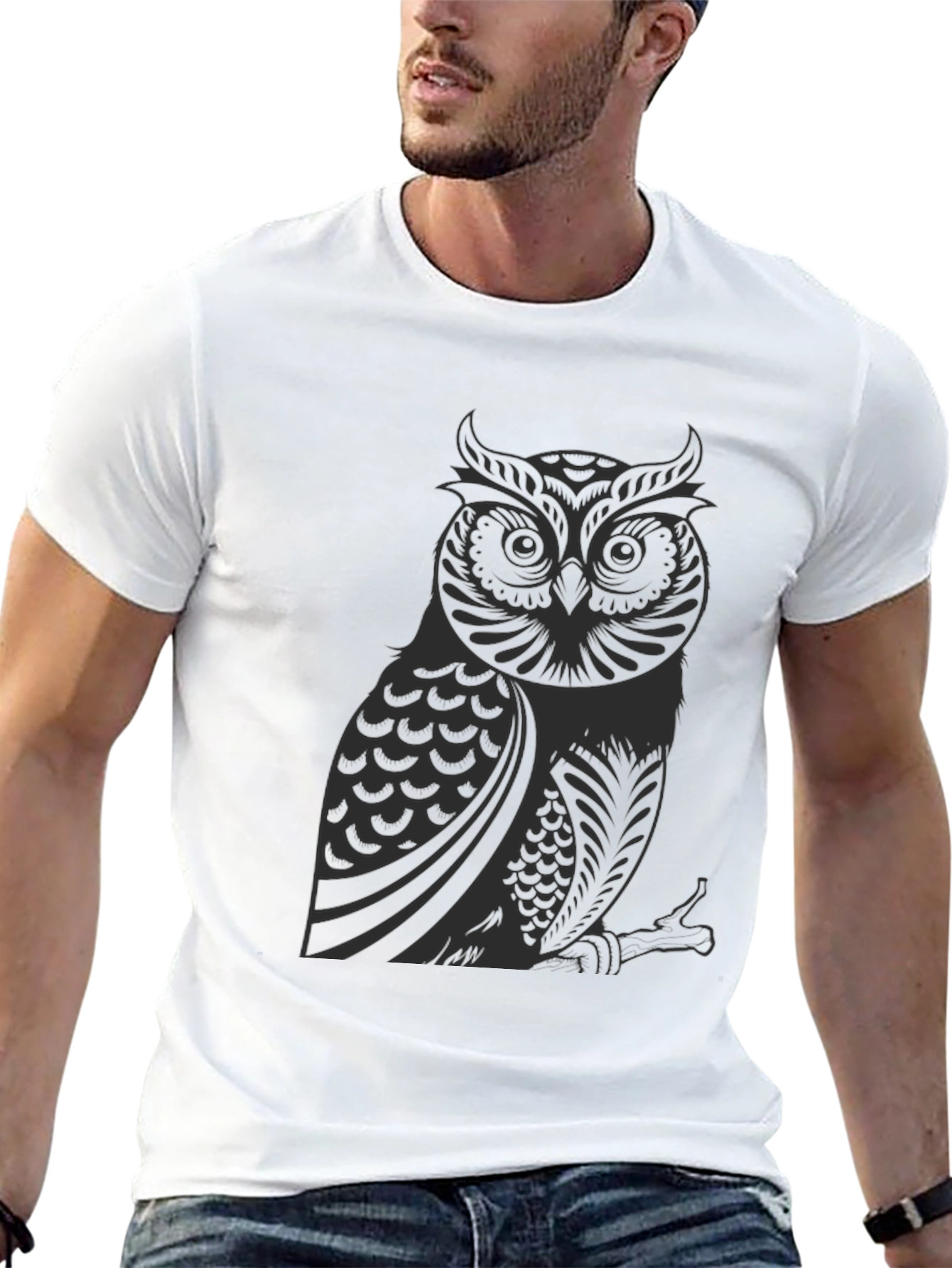 Black Owl Graphic T-Shirt - Soft Cotton Tee view 13