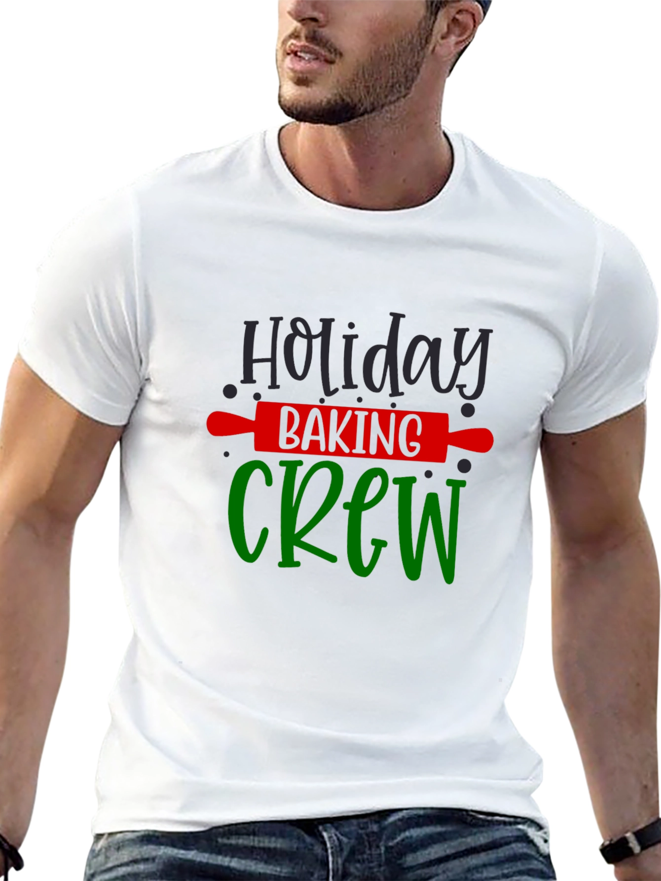Black Holiday Baking Crew T-Shirt - Festive Fun! view 13