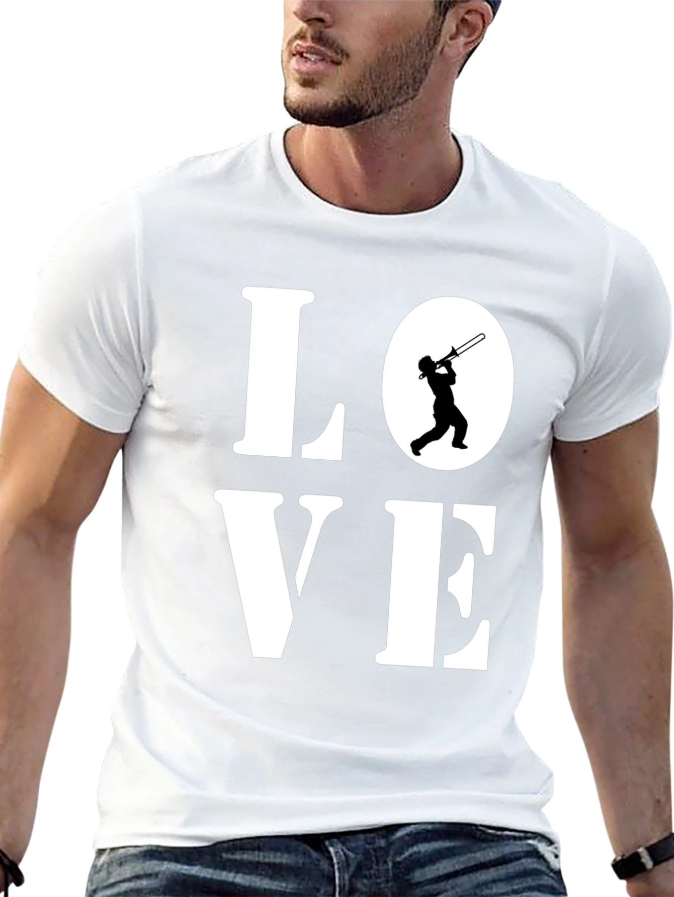 Black Love Trombone T-Shirt - Music Lover Tee view 13