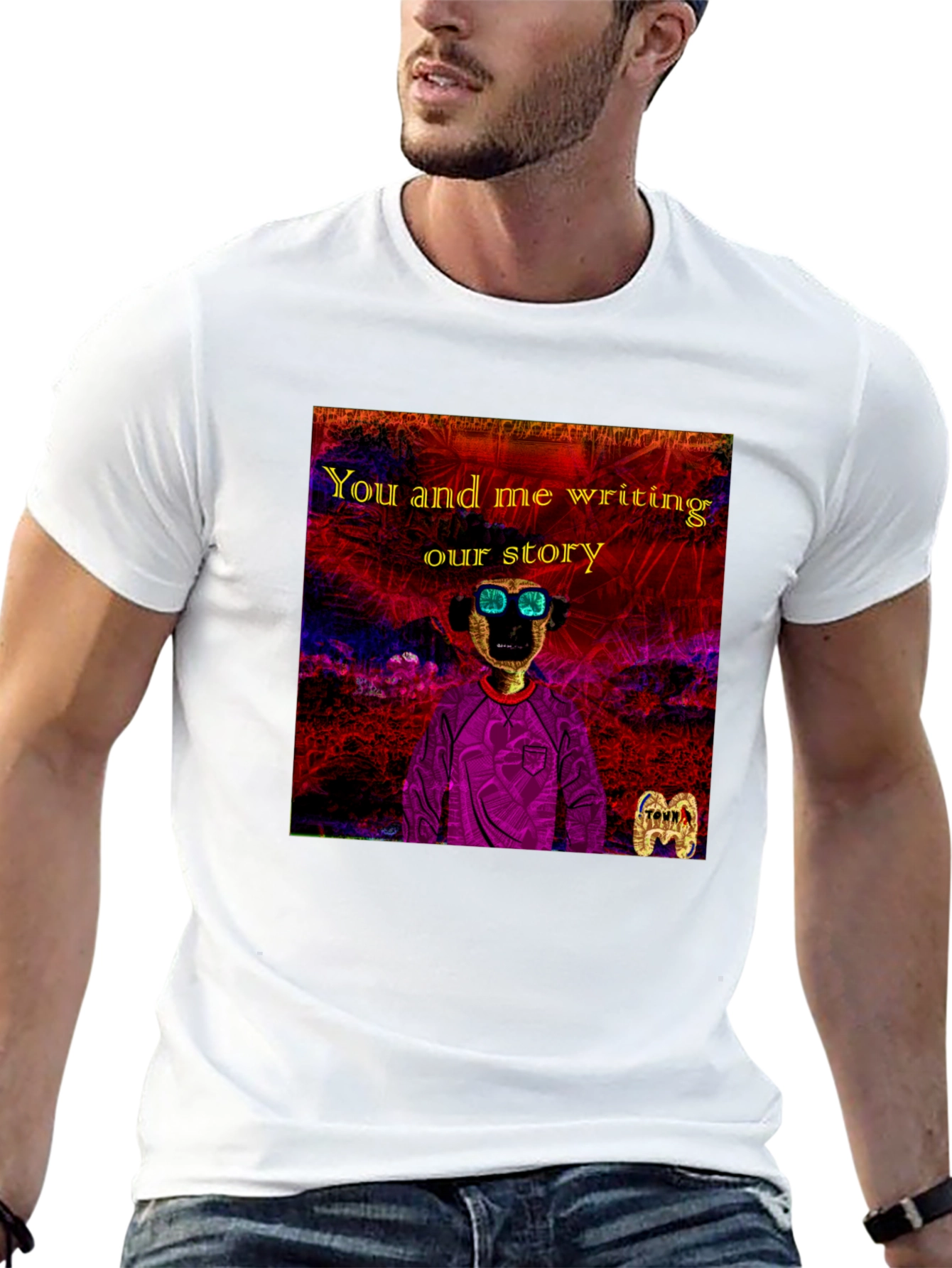 Black Unique Graphic T-Shirt - You and Me Writing Our Story view 13