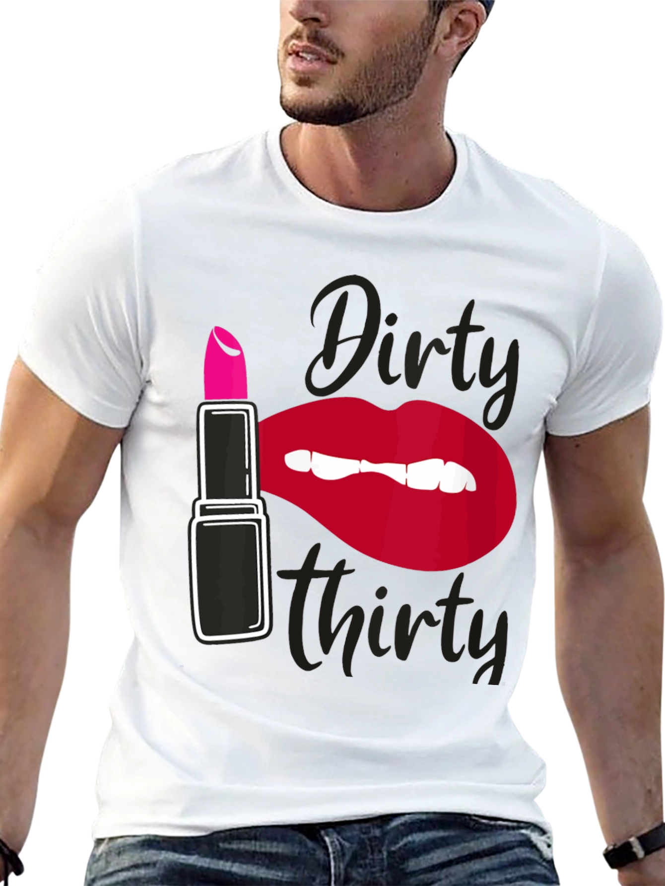 Dirty Thirty Lipstick Graphic T-Shirt - 13