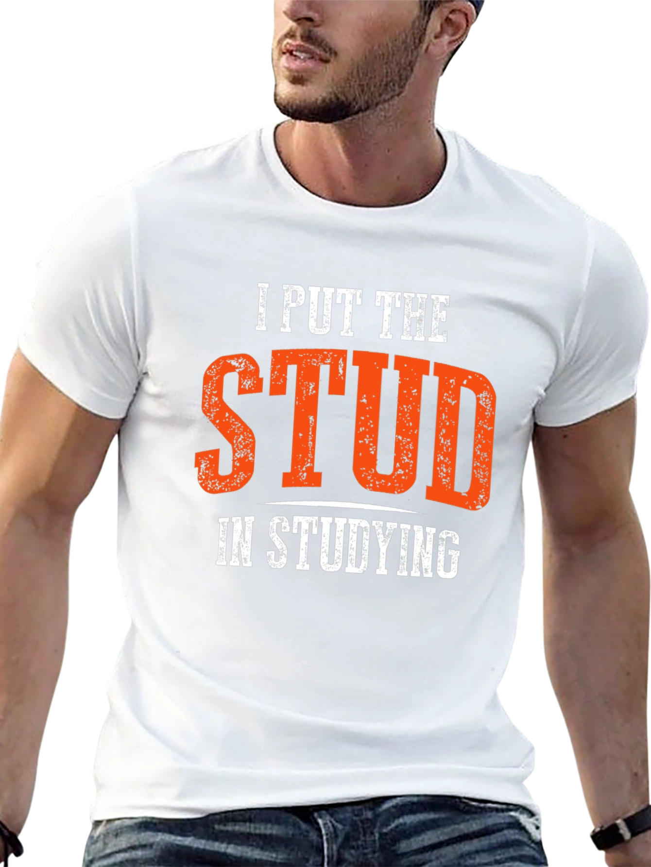 Black I Put the Stud in Studying T-Shirt view 13