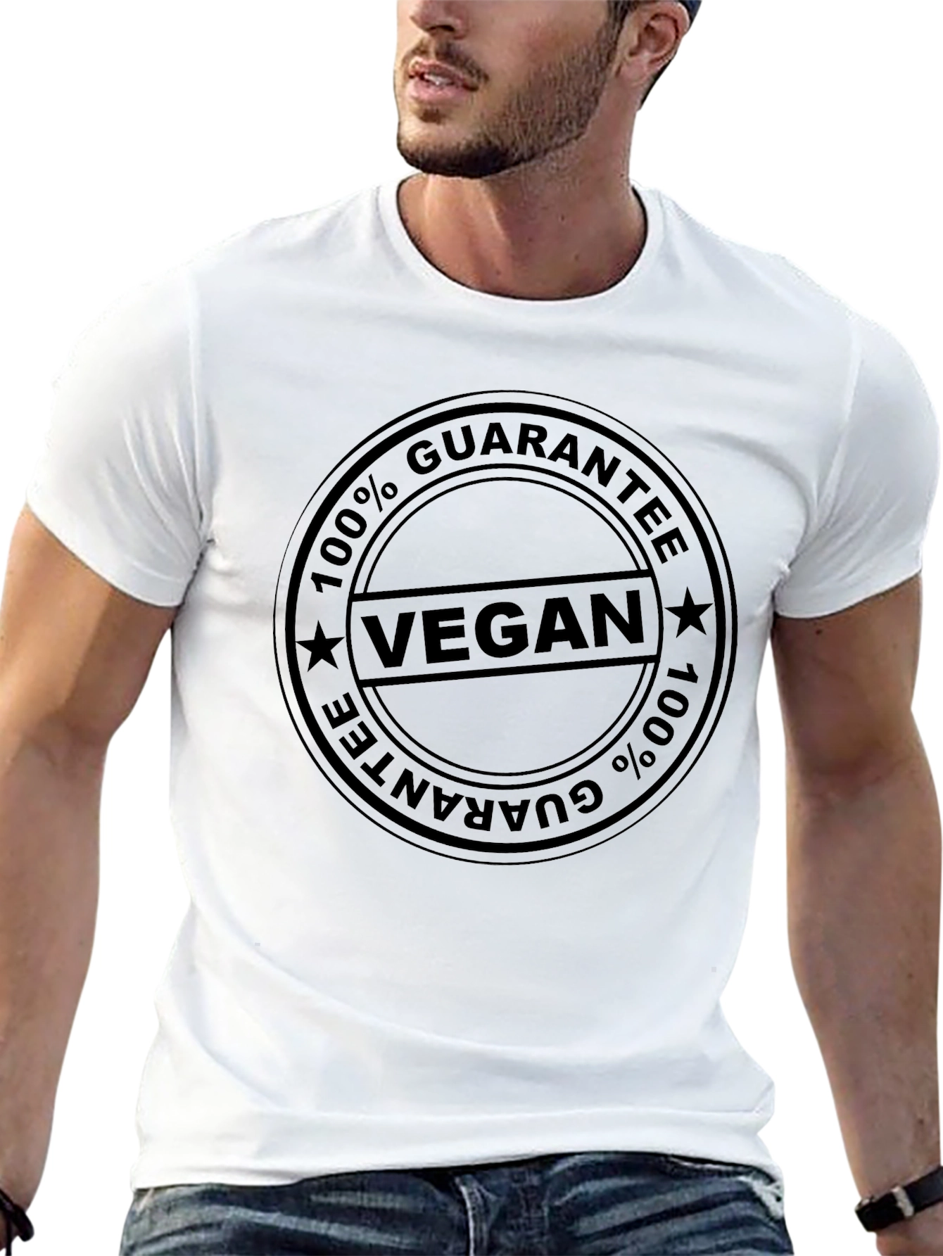 Black Vegan 100% Guarantee T-Shirt - Unisex view 13