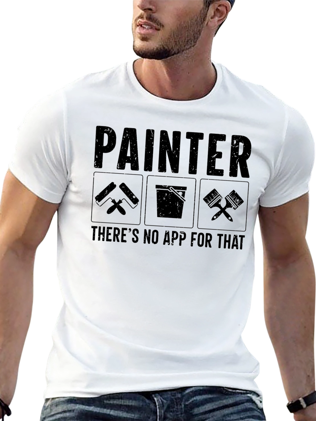 Black Painter There's No App for That Graphic T-Shirt view 13