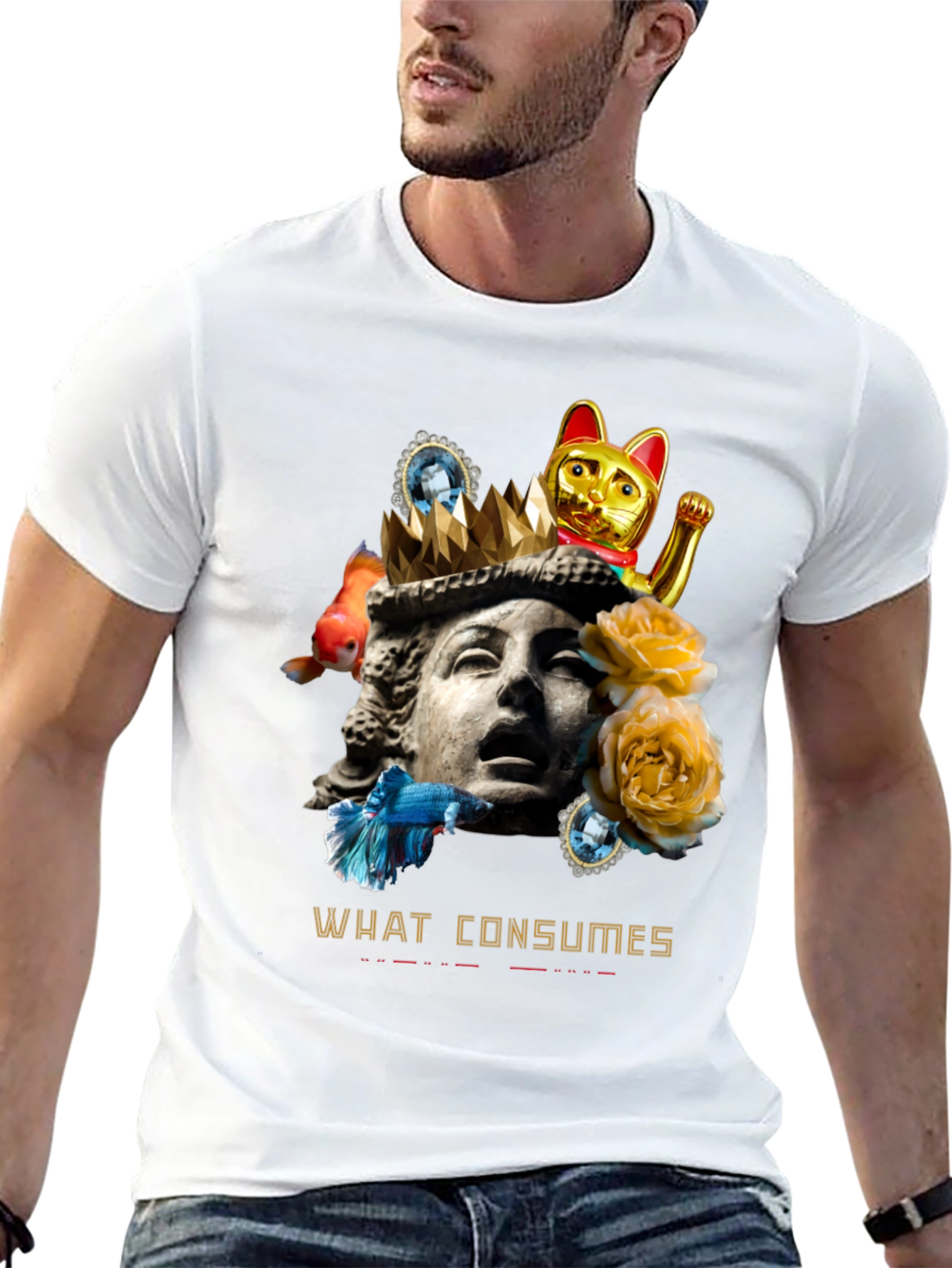 Black What Consumes Graphic T-Shirt - Unique Art Tee view 13
