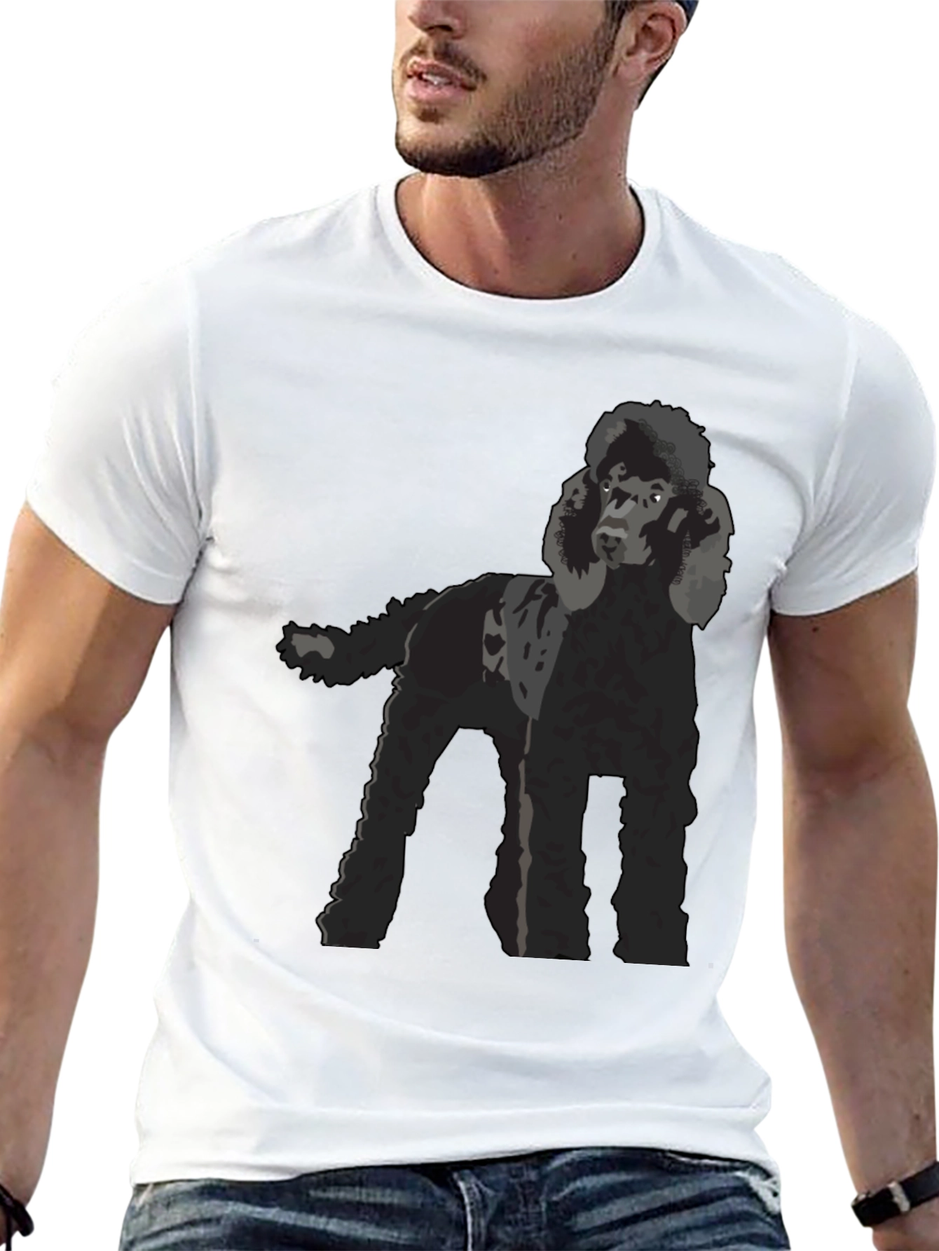 Black Poodle Graphic T-Shirt - Black Dog Lover Tee view 13