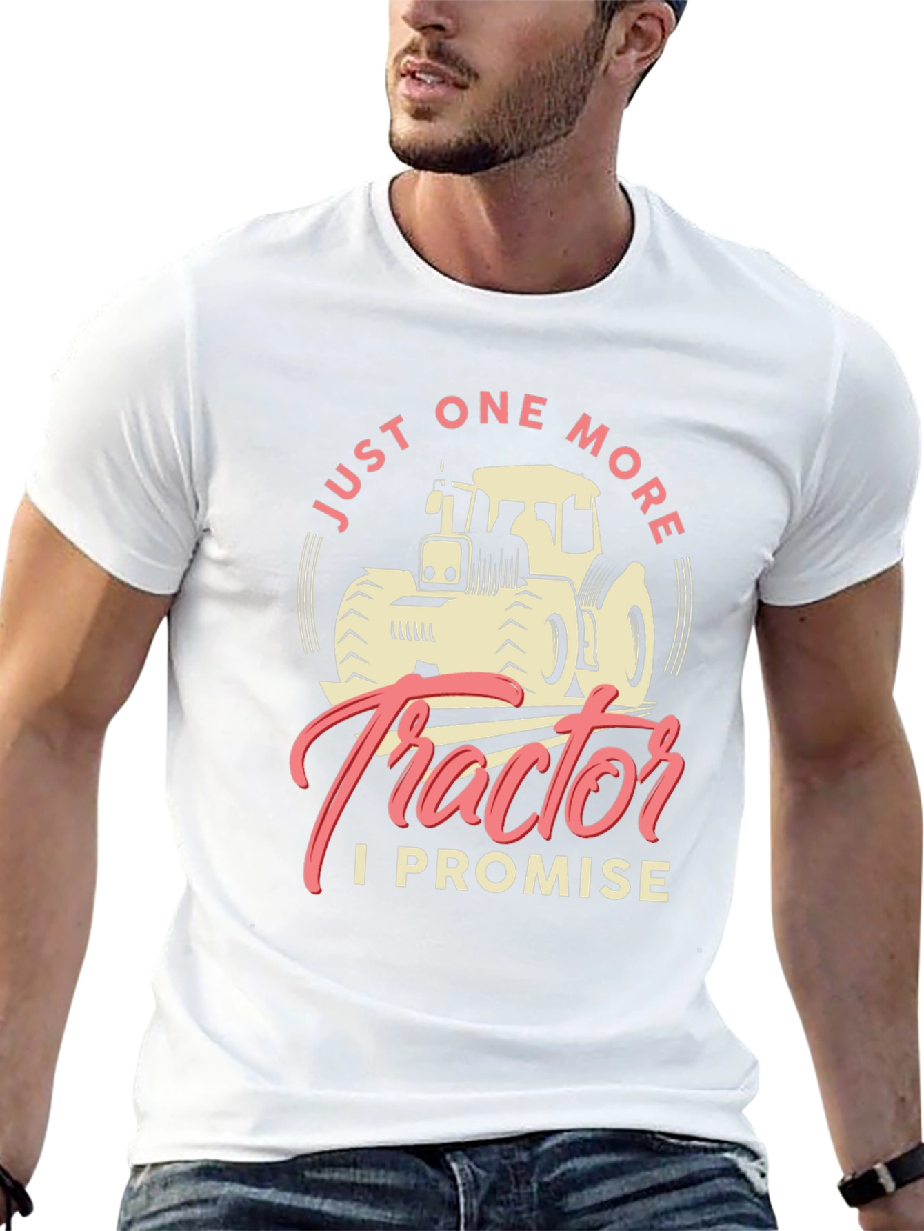 Black Just One More Tractor T-Shirt view 13