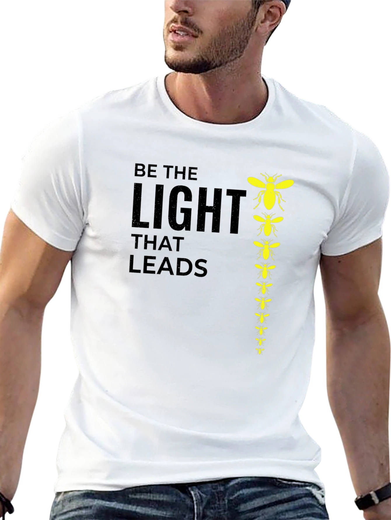Black Be The Light That Leads Graphic Tee view 13