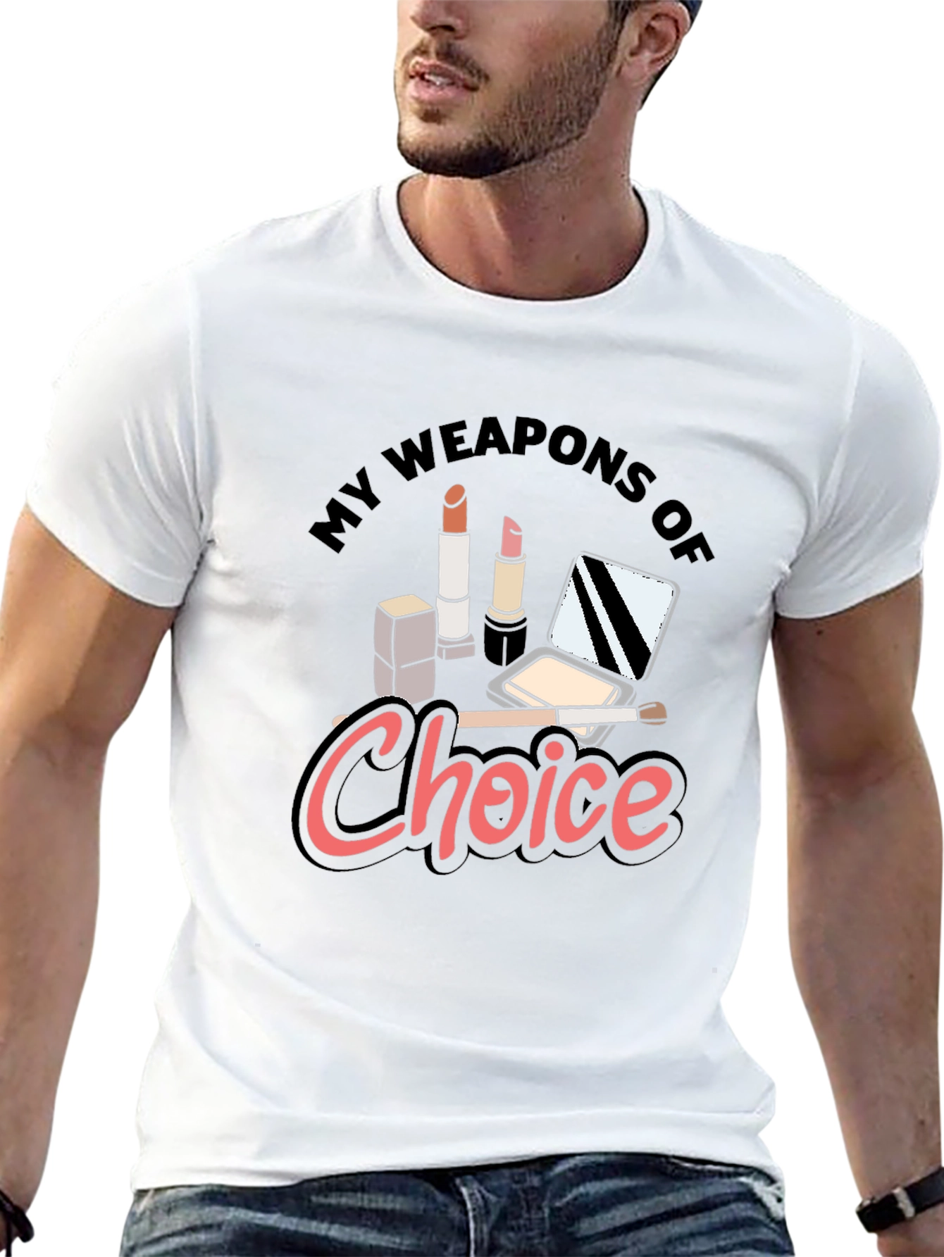 Black My Weapons of Choice Makeup T-Shirt view 13