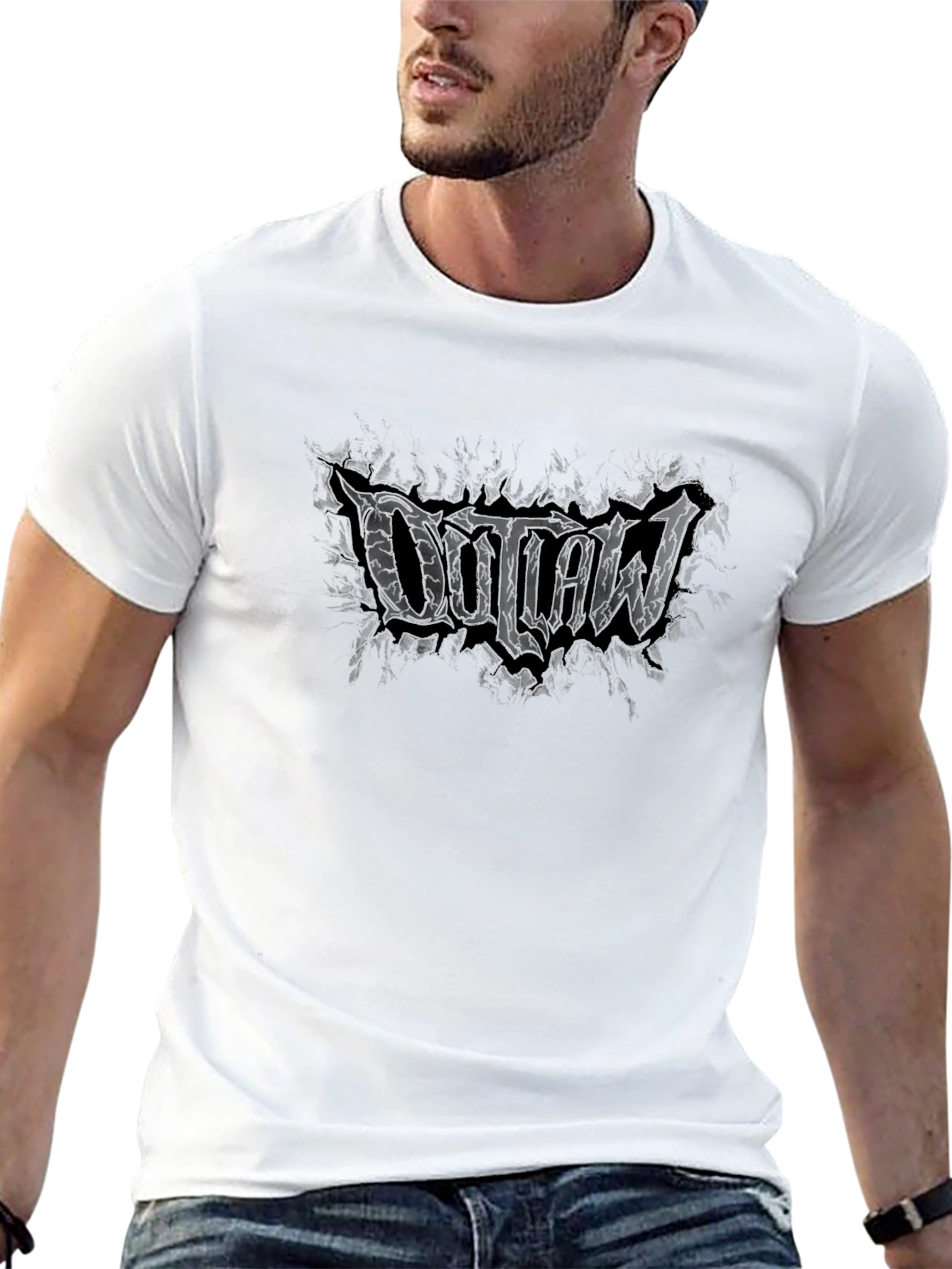 Black Outlaw Graphic Black T-Shirt view 13