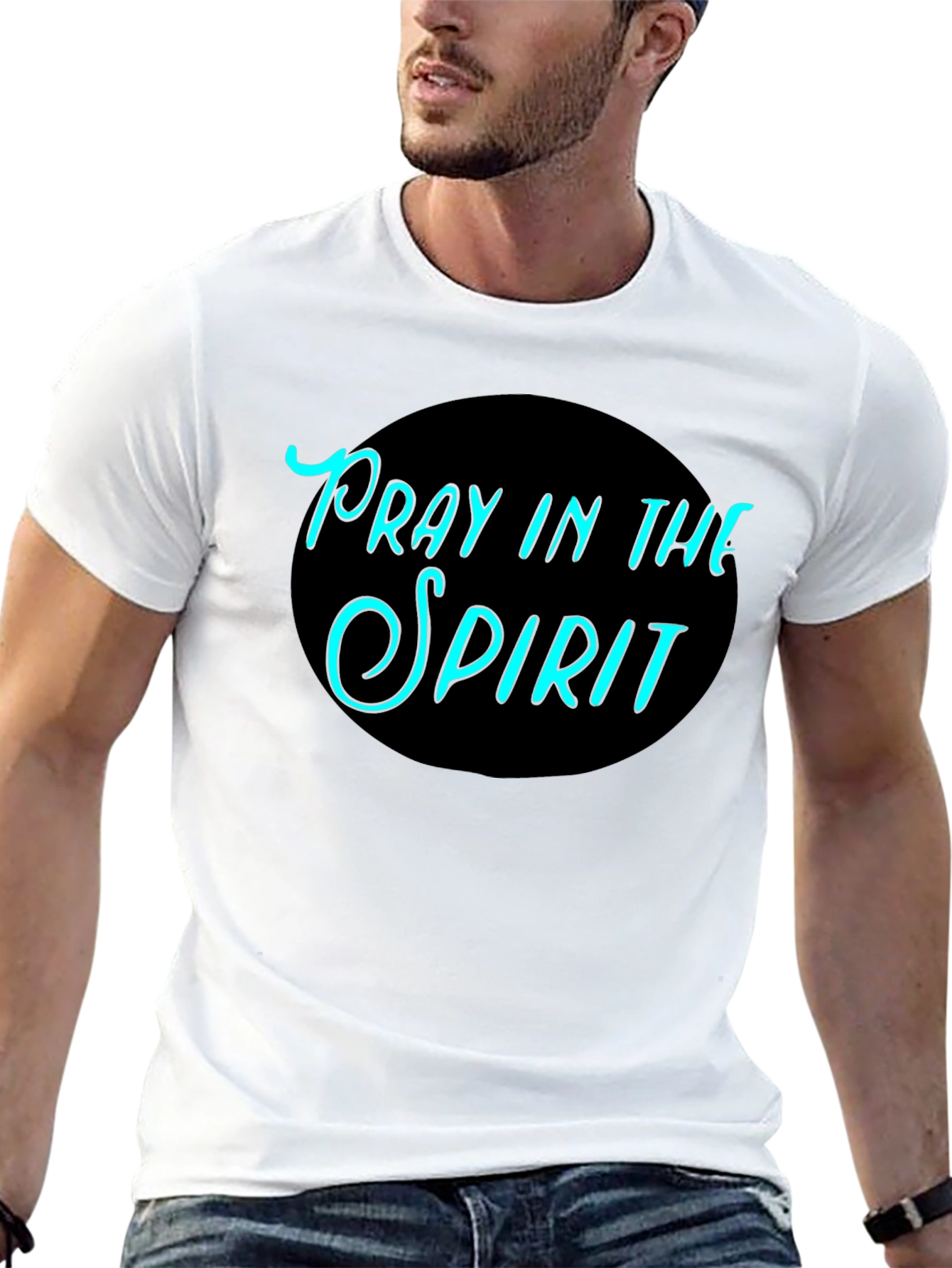 Black Pray In The Spirit Black T-Shirt Christian Graphic Tee view 13