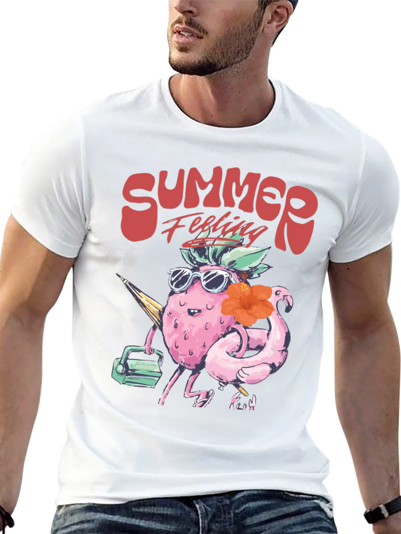 Black Summer Feeling T-Shirt - Tropical Fruit Design view 13