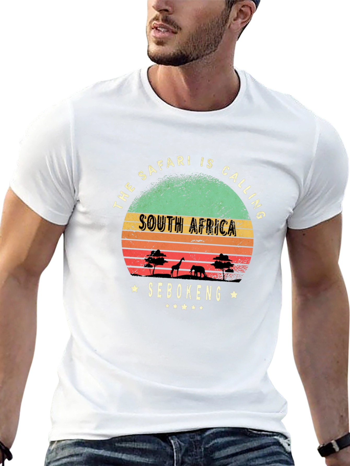 Black Safari Calling South Africa T-Shirt view 13