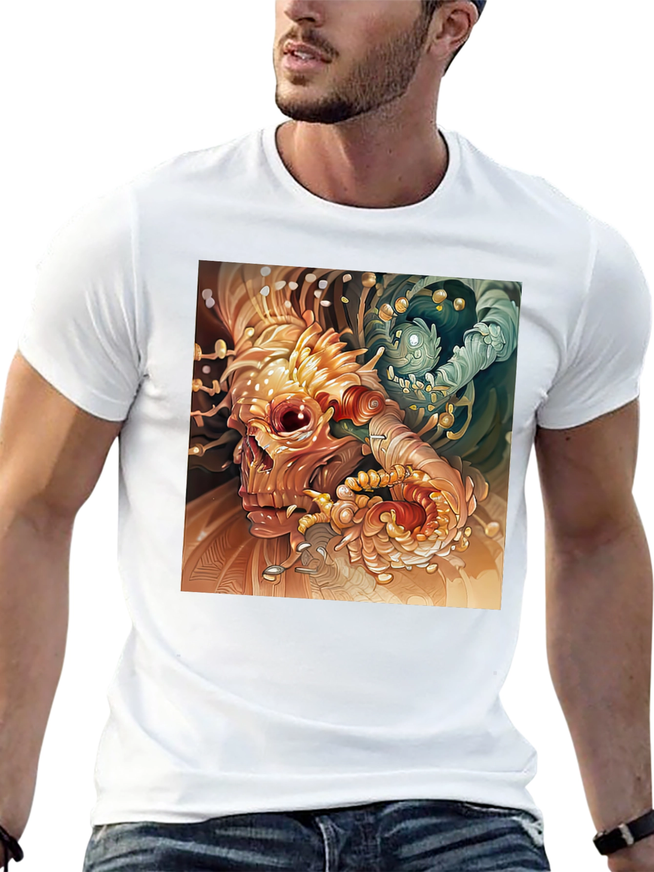 Black Skull Art Graphic Tee - Unique Design view 13