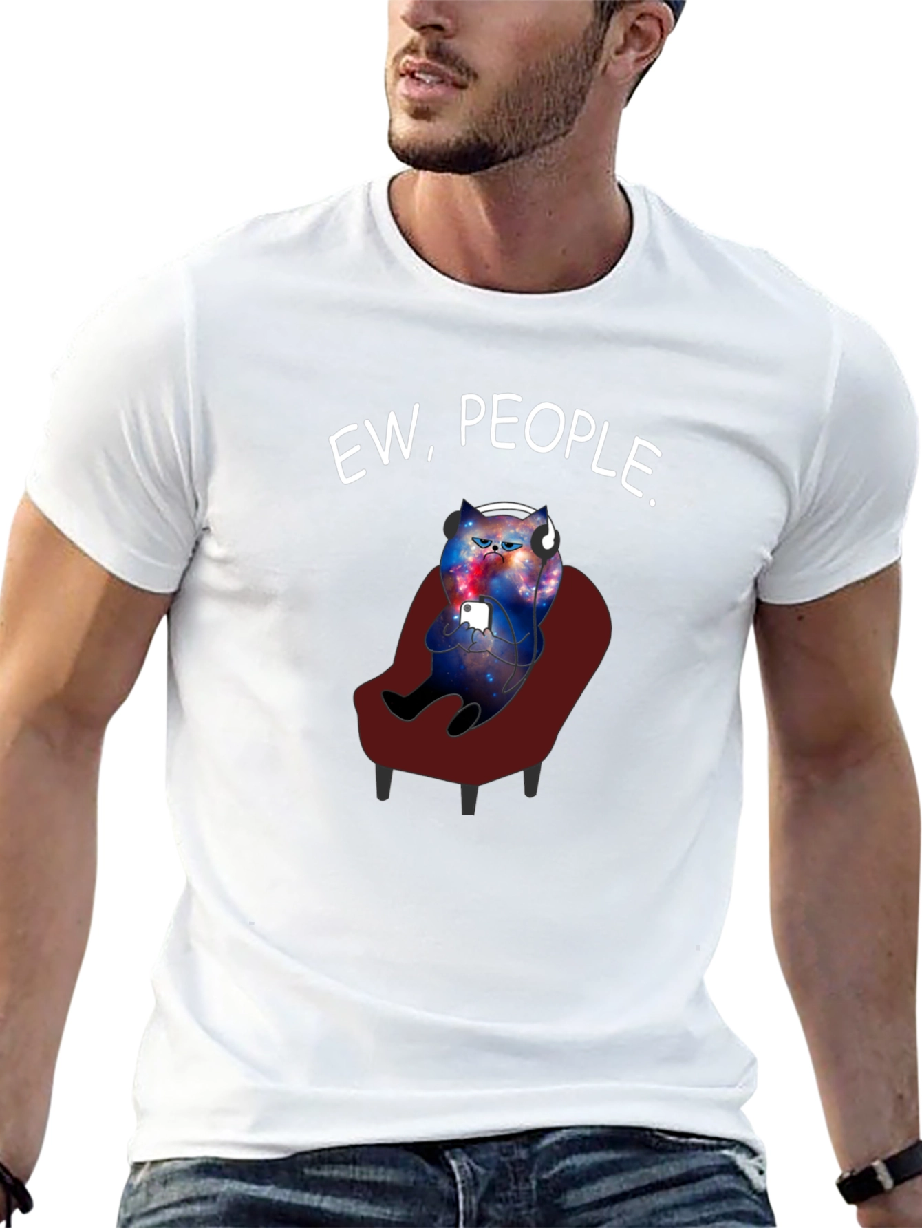 Black Ew People Cat T-Shirt view 13