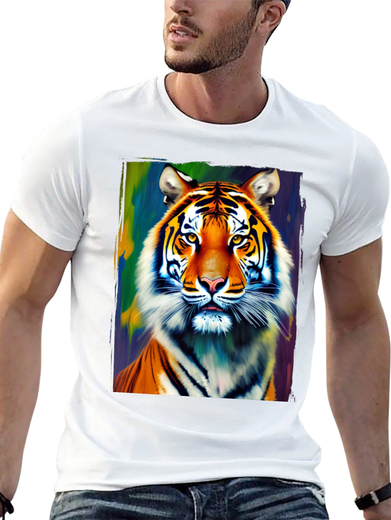 Black Tiger Graphic Tee - Vivid Animal Print Shirt view 13