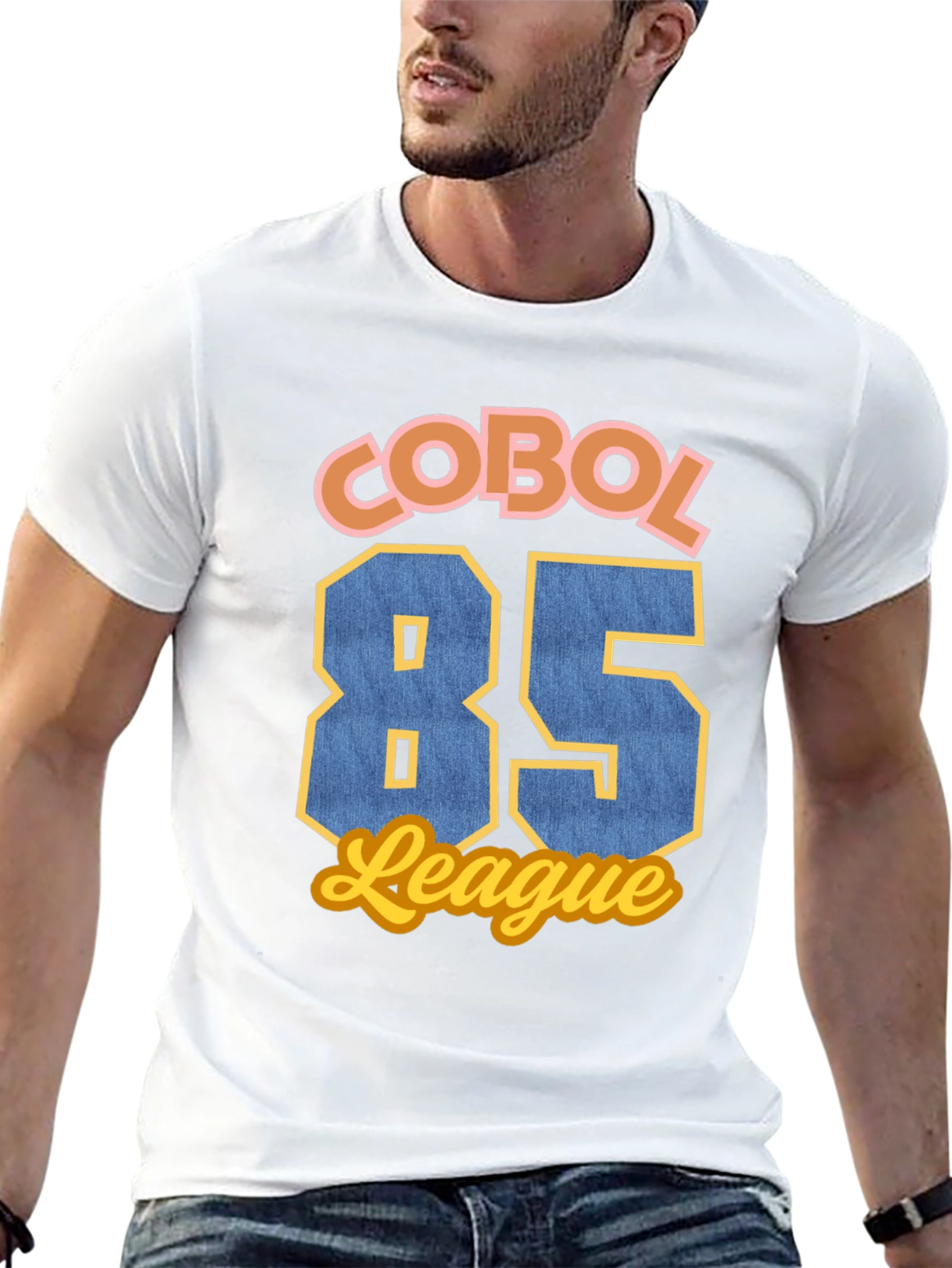 Black COBOL 85 League T-Shirt - Retro Programmer Style view 13