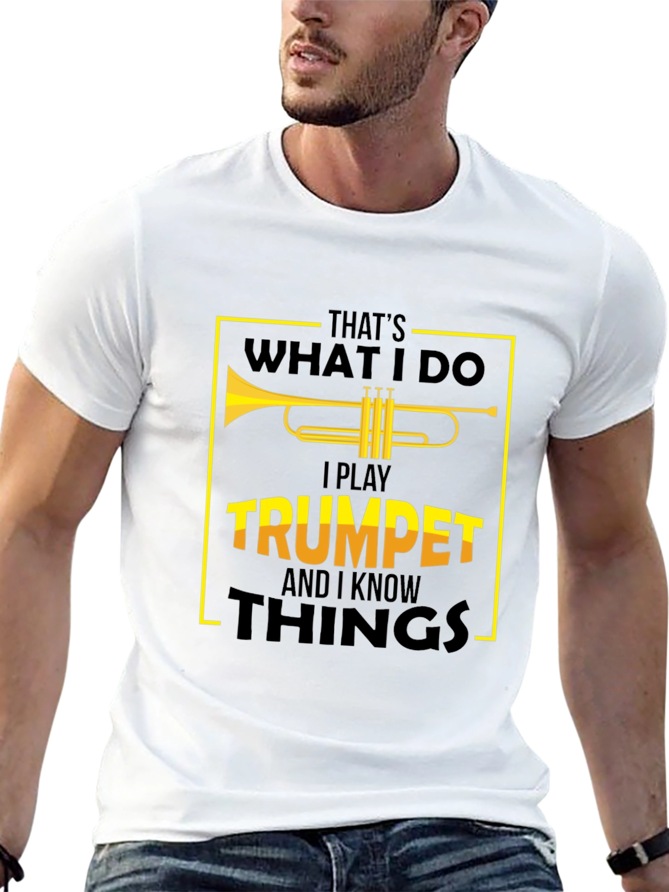Black Trumpet Player T-Shirt - That's What I Do! view 13