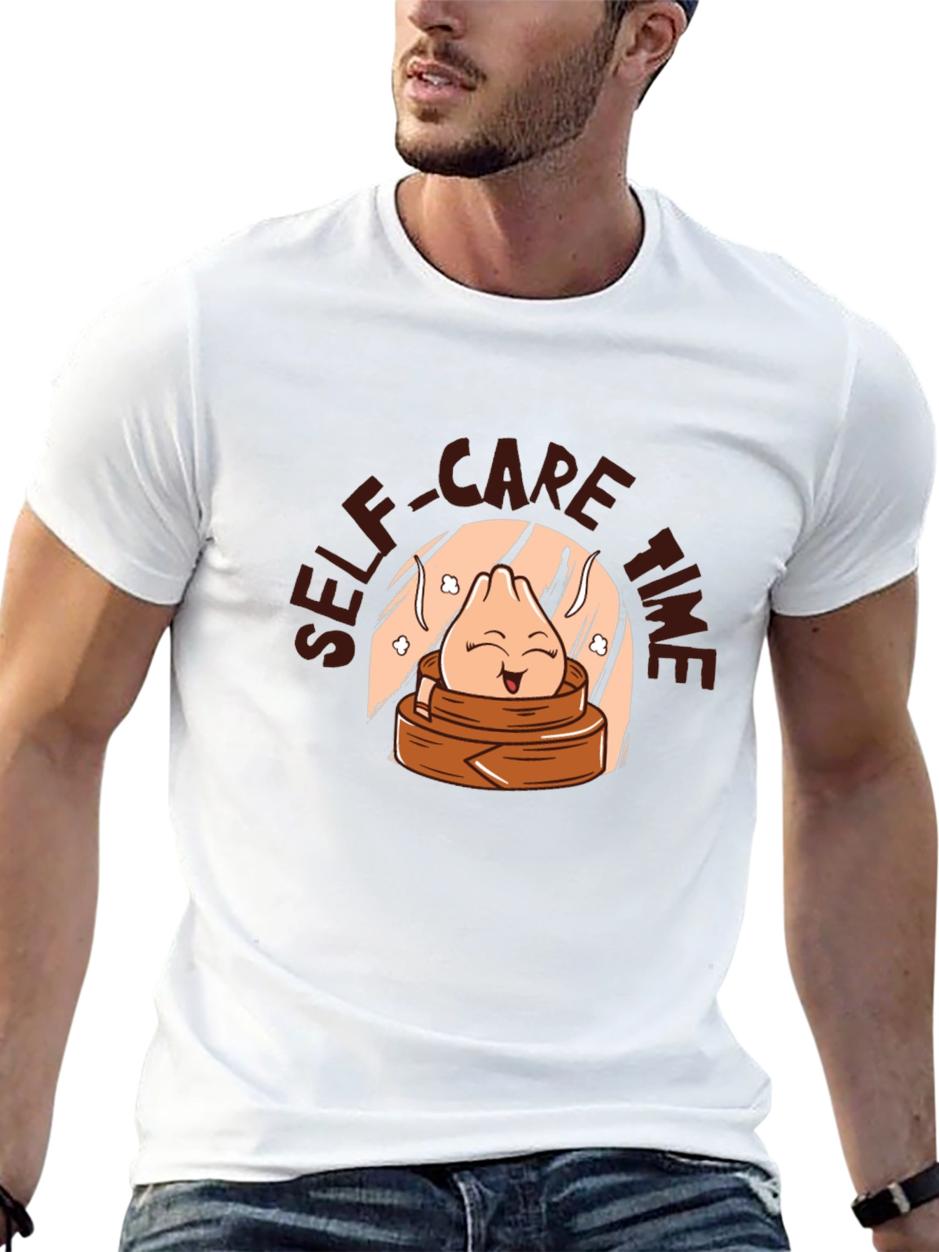 Black Self-Care Time Dumpling T-Shirt view 13