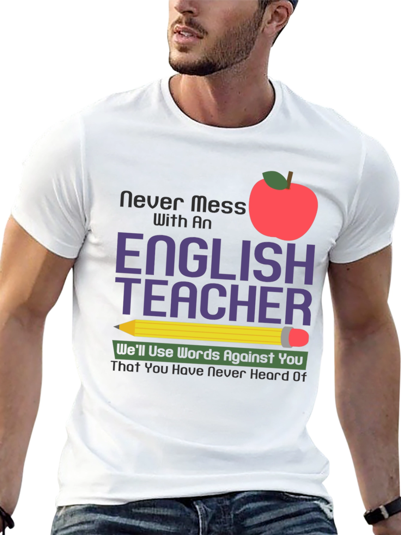 Black English Teacher Graphic T-Shirt view 13