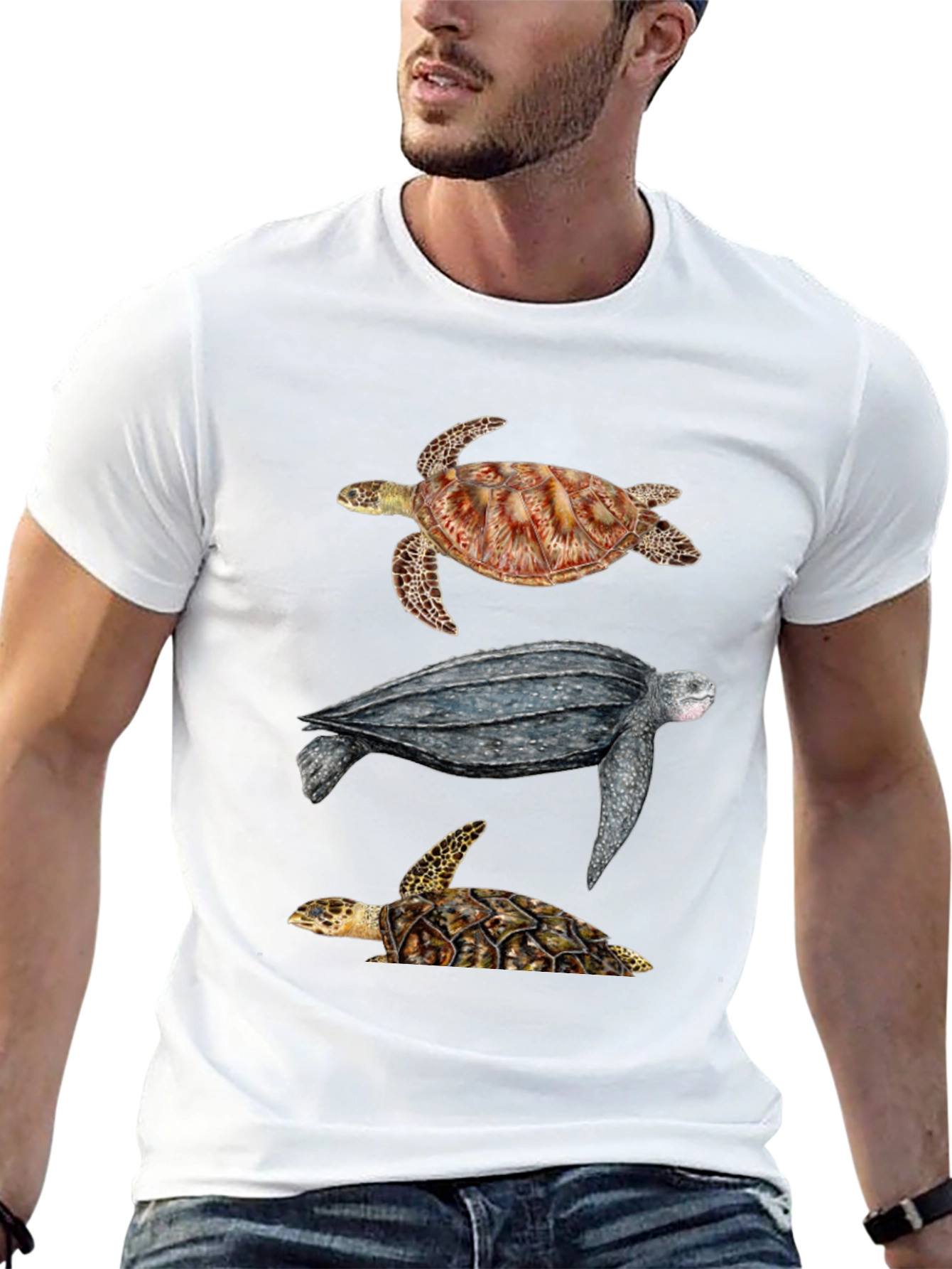 Black Turtle T-Shirt - Sea Life Graphic Tee view 13