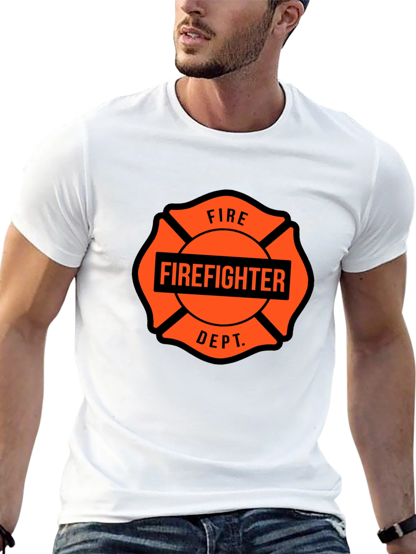 Black Firefighter Dept. Graphic T-Shirt view 13