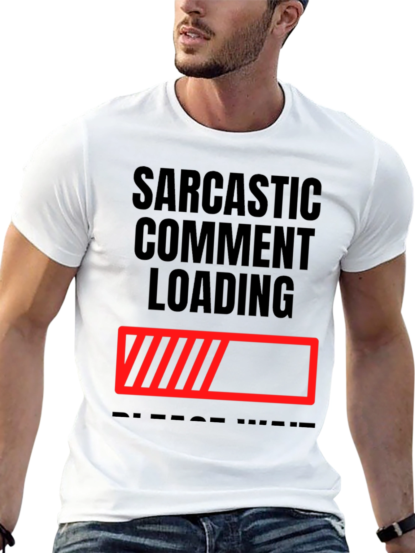 Black Sarcastic Comment Loading T-Shirt - Funny Novelty Tee view 13
