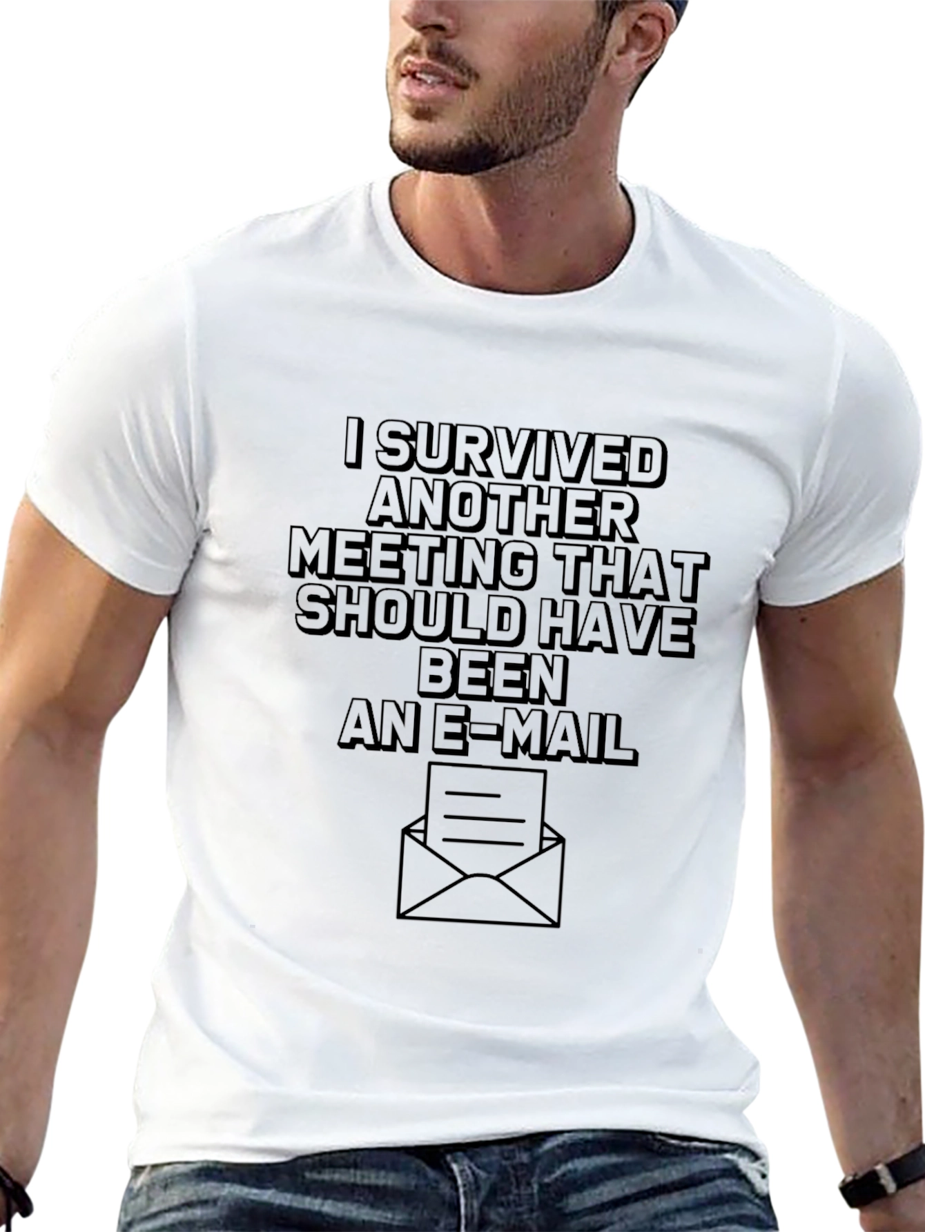Black I Survived Another Meeting T-Shirt - Black view 13