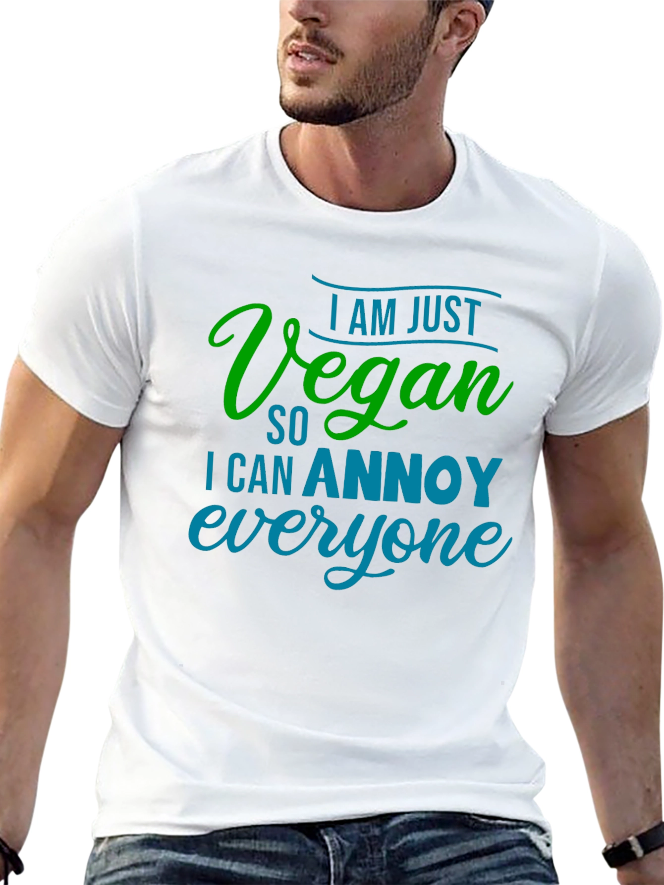 Black Vegan Annoy Funny Graphic Tee view 13