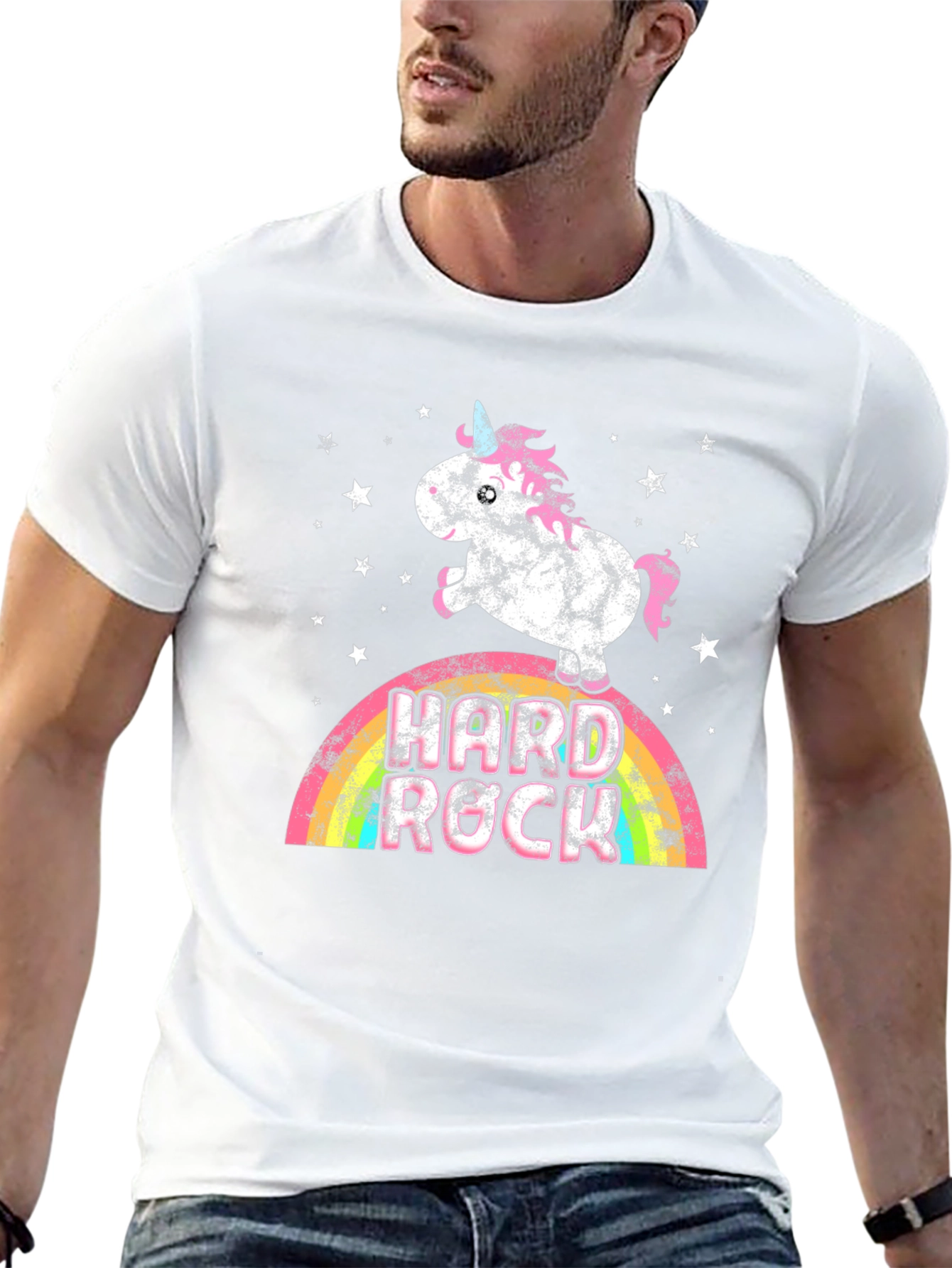 Black Unicorn Hard Rock Rainbow Graphic Tee view 13