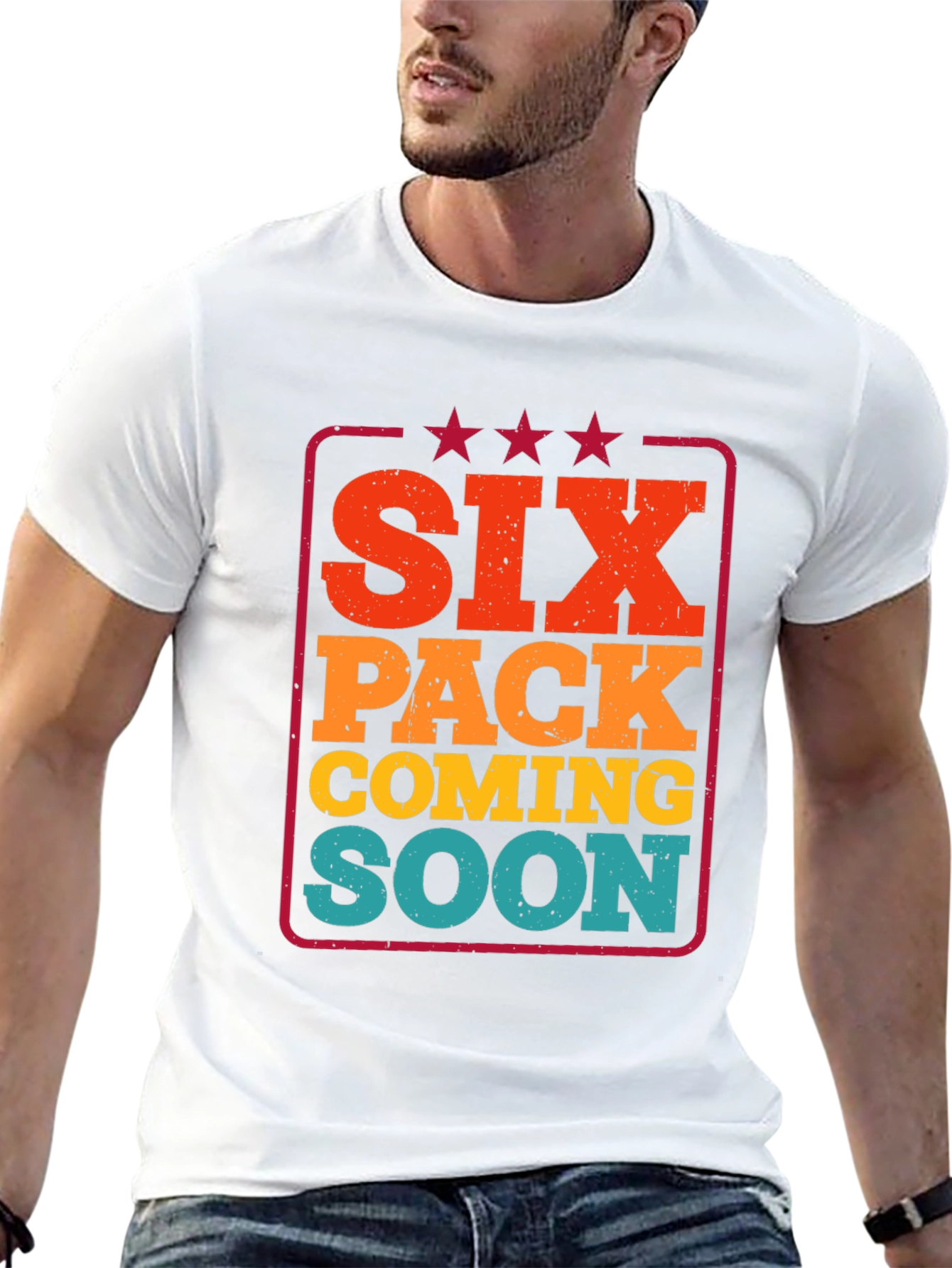Black Six Pack Coming Soon Men's Black Graphic T-Shirt view 13