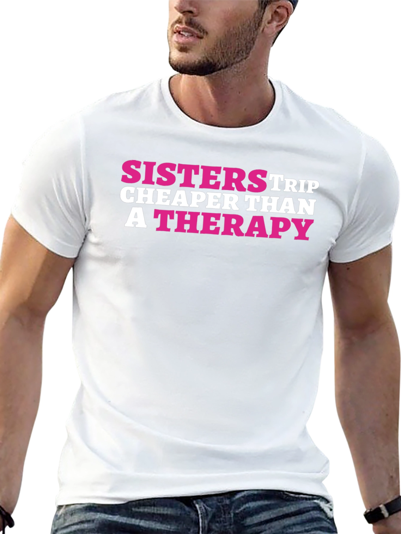 Black Sisters Trip Cheaper Than Therapy Black T-Shirt view 13