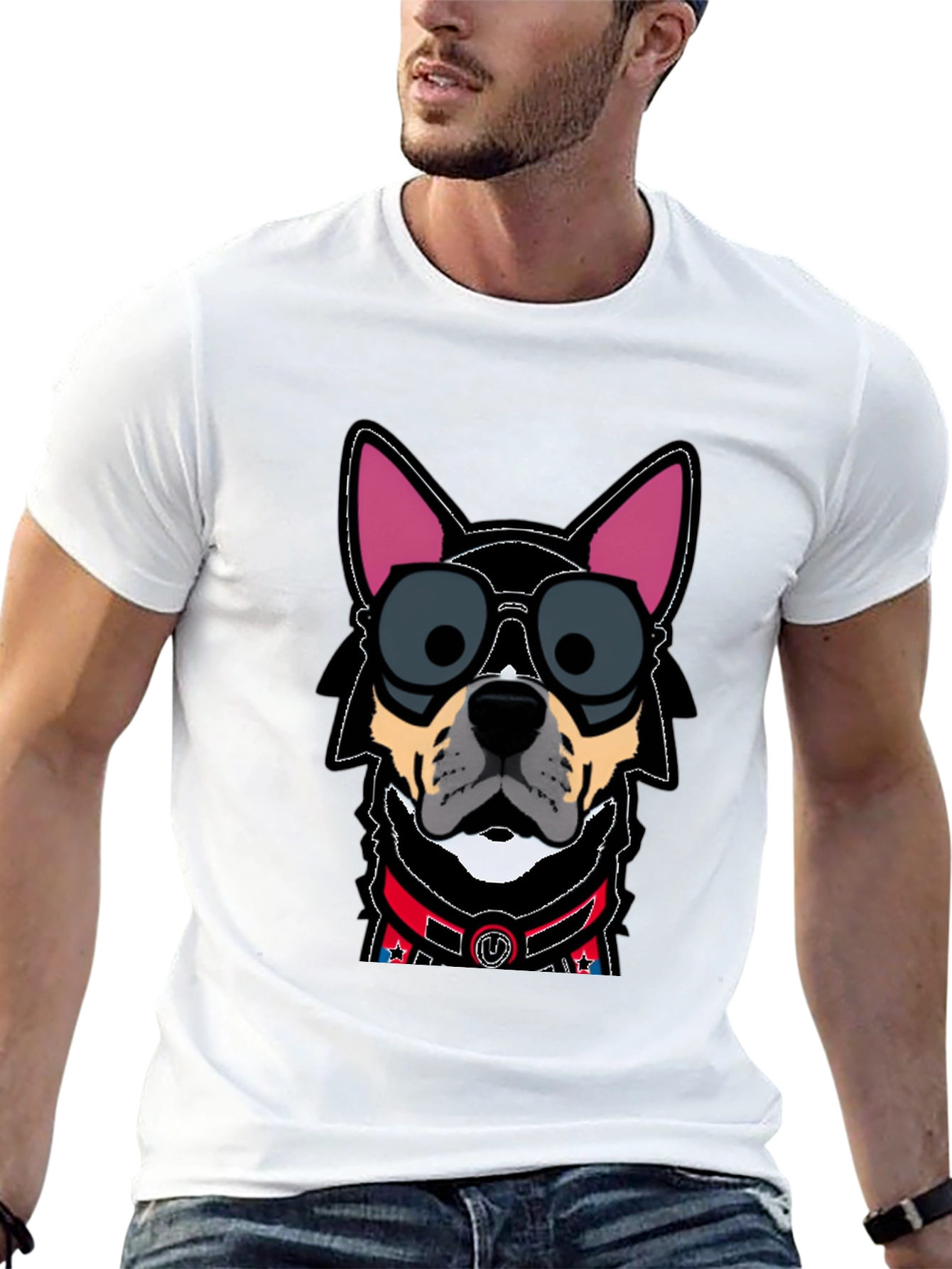 Black Dog in Sunglasses T-Shirt - Cool Canine Design view 13