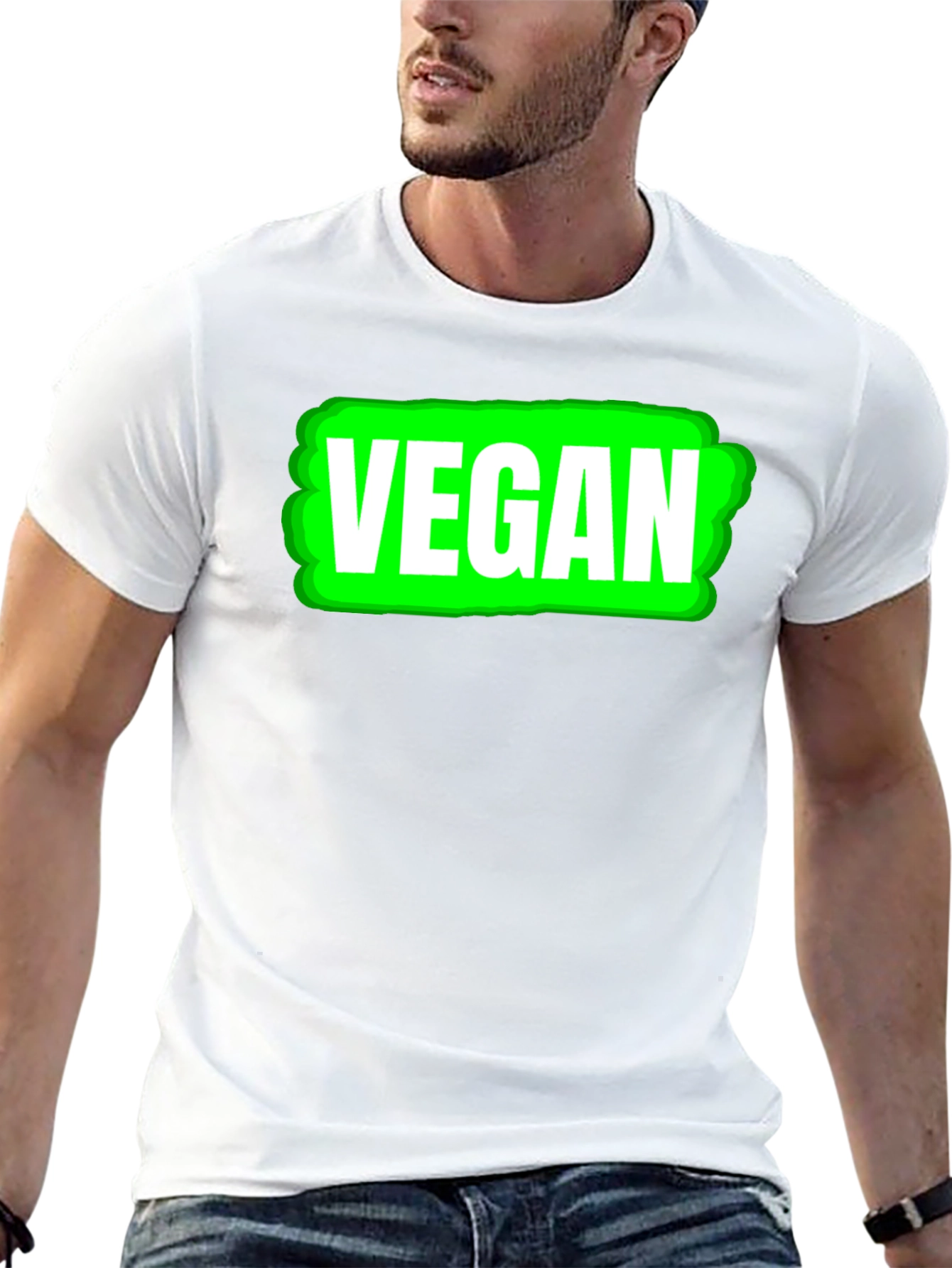 Black Vegan Graphic T-Shirt - Black, Unisex view 13