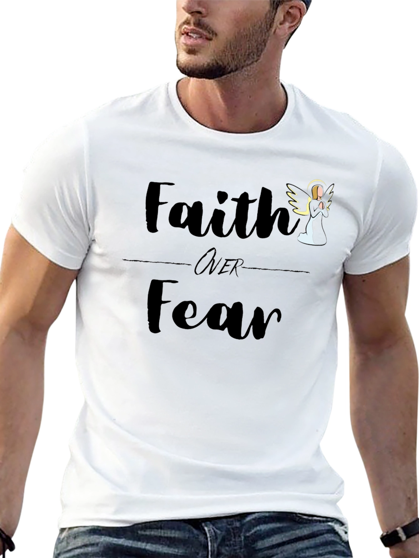 Black Faith Over Fear Graphic Tee view 13