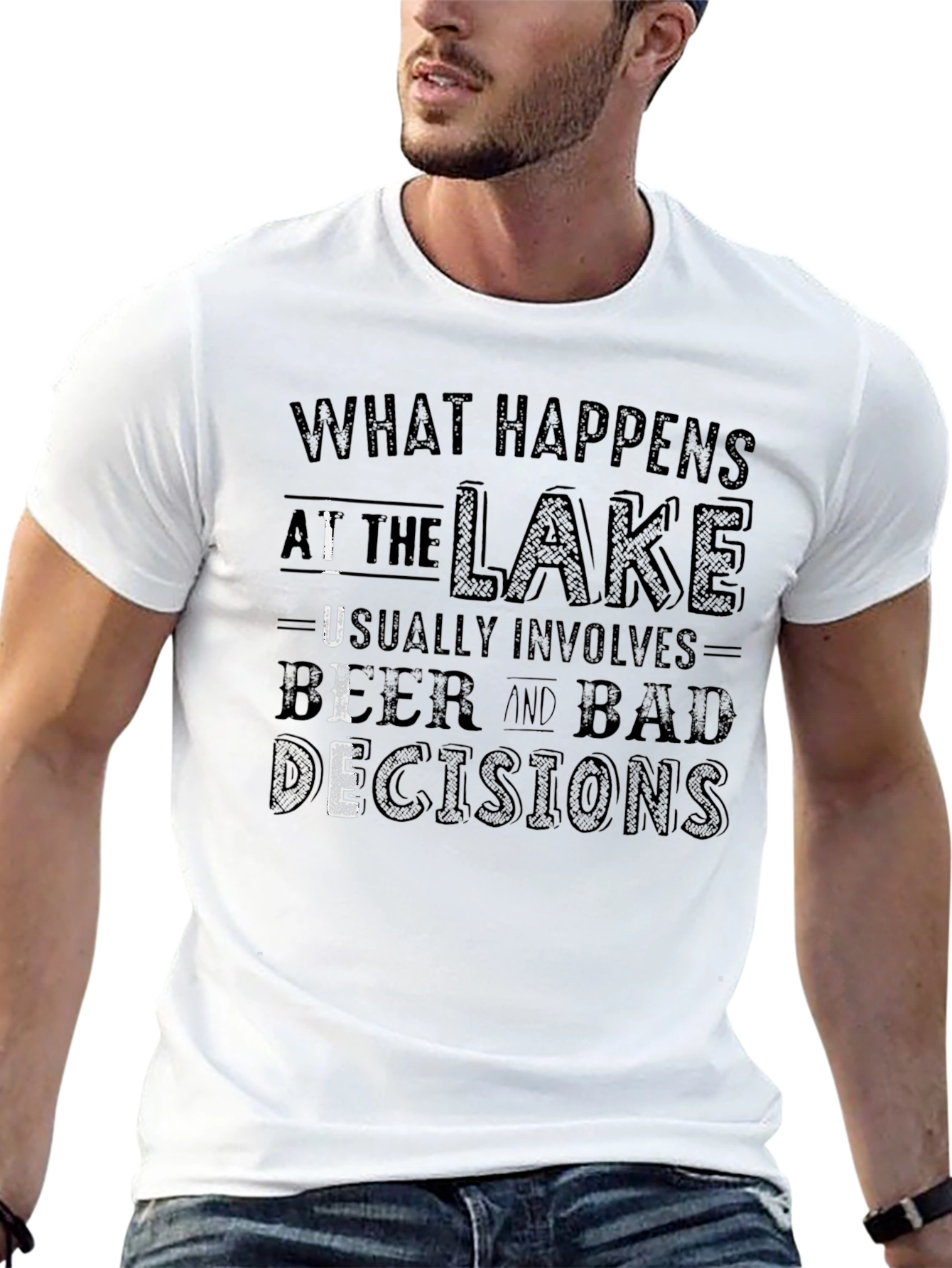 Black What Happens at the Lake T-Shirt view 13