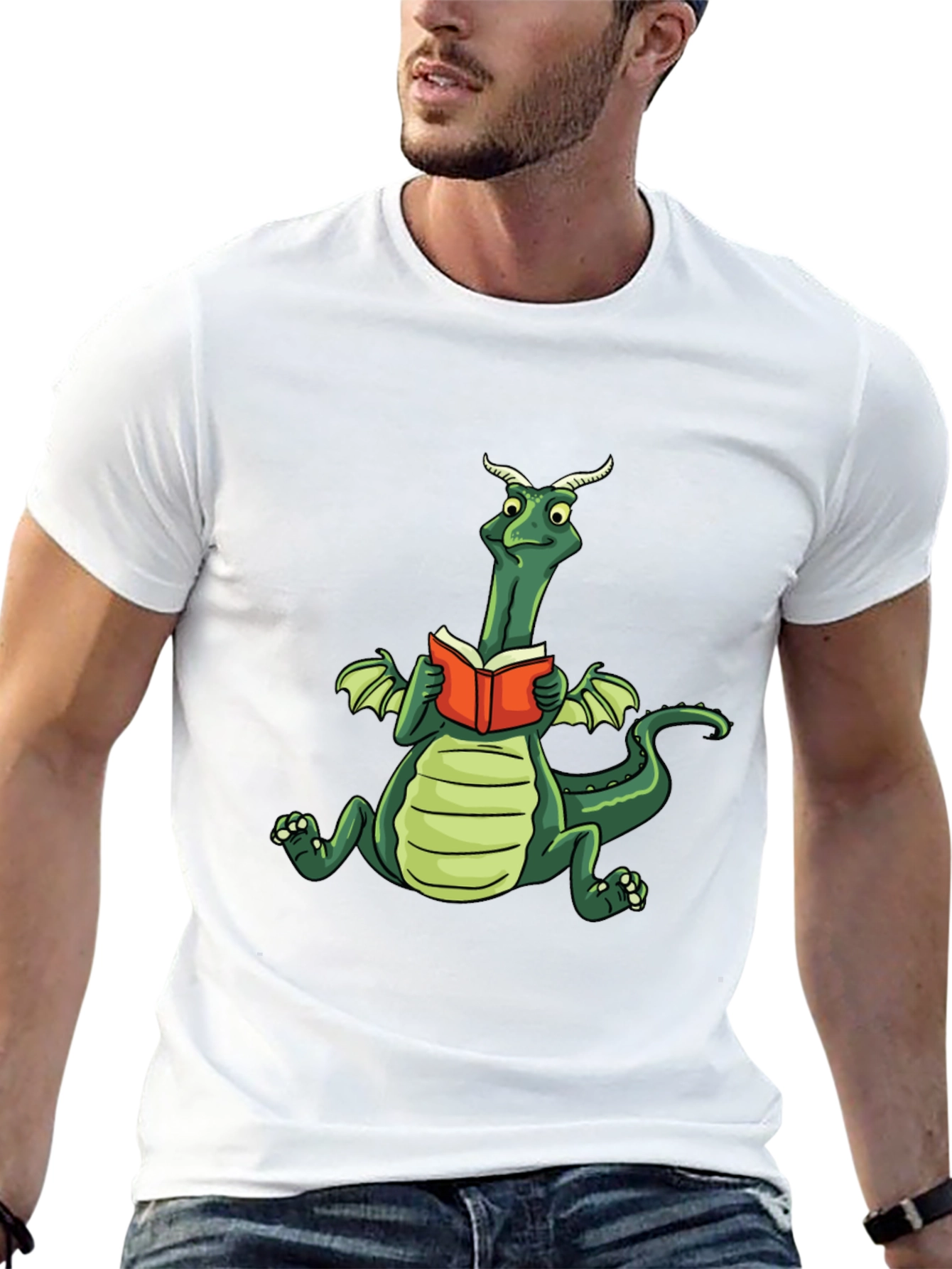 Black Dragon Reading Book Graphic Tee view 13