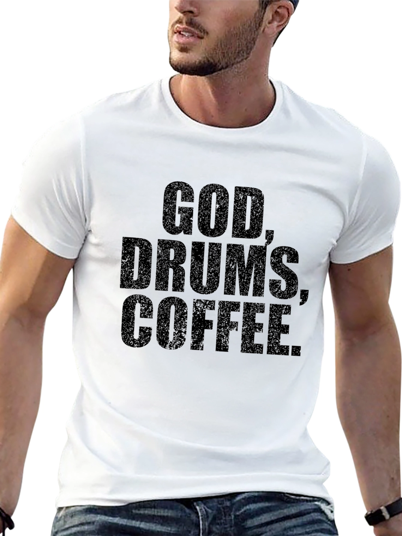 Black God Drums Coffee Black Graphic Tee view 13