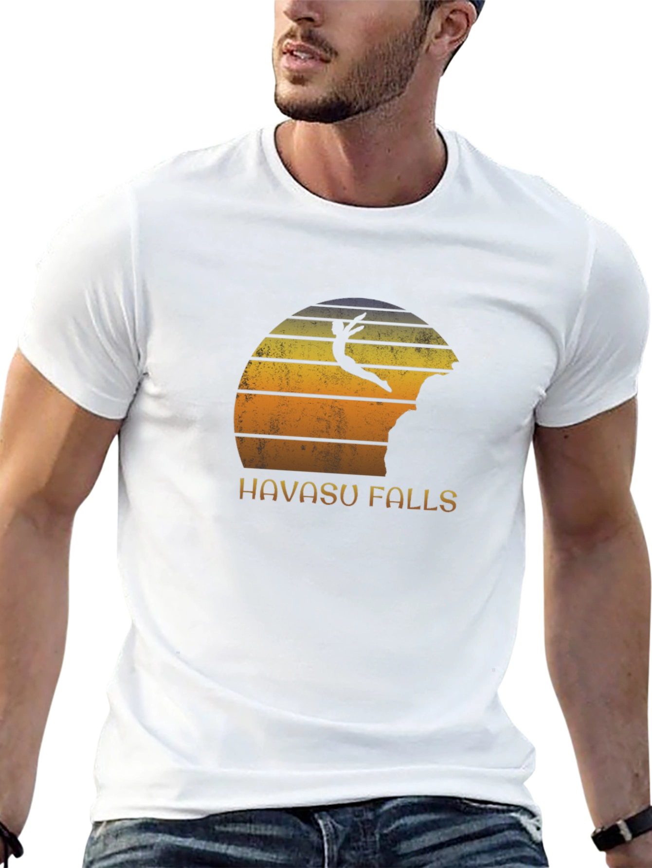 Black Havasu Falls Cliff Diver Graphic T-Shirt view 13